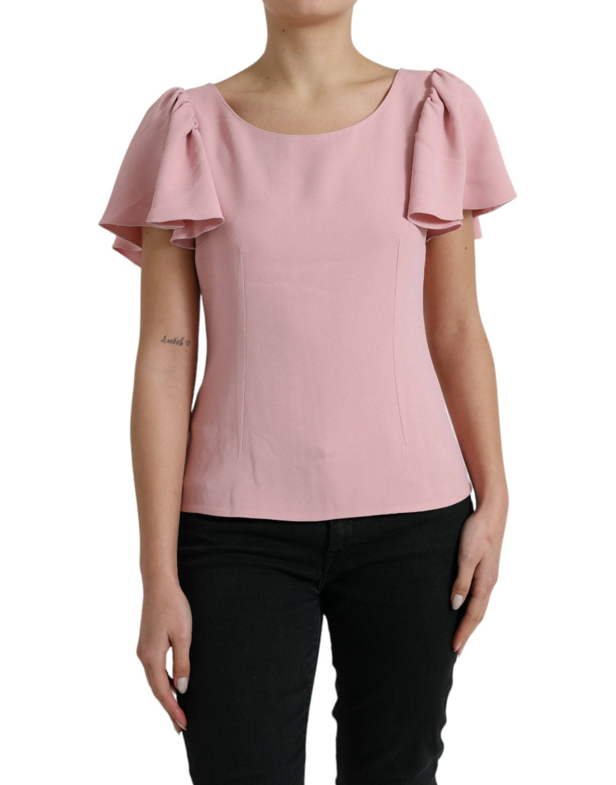 Dolce & Gabbana Chic Pink Bell Sleeve Top - ACCEXO