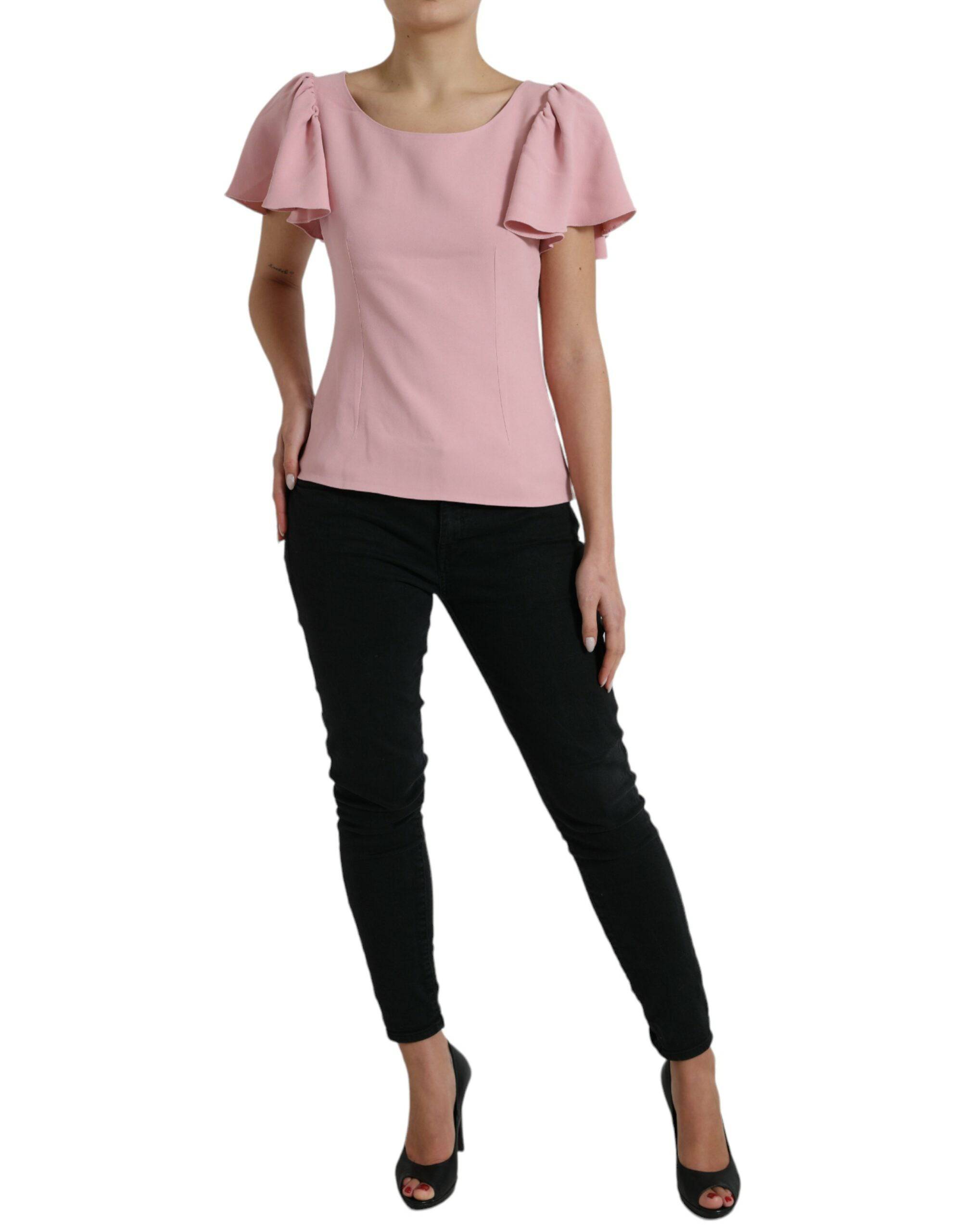 Dolce & Gabbana Chic Pink Bell Sleeve Top - ACCEXO