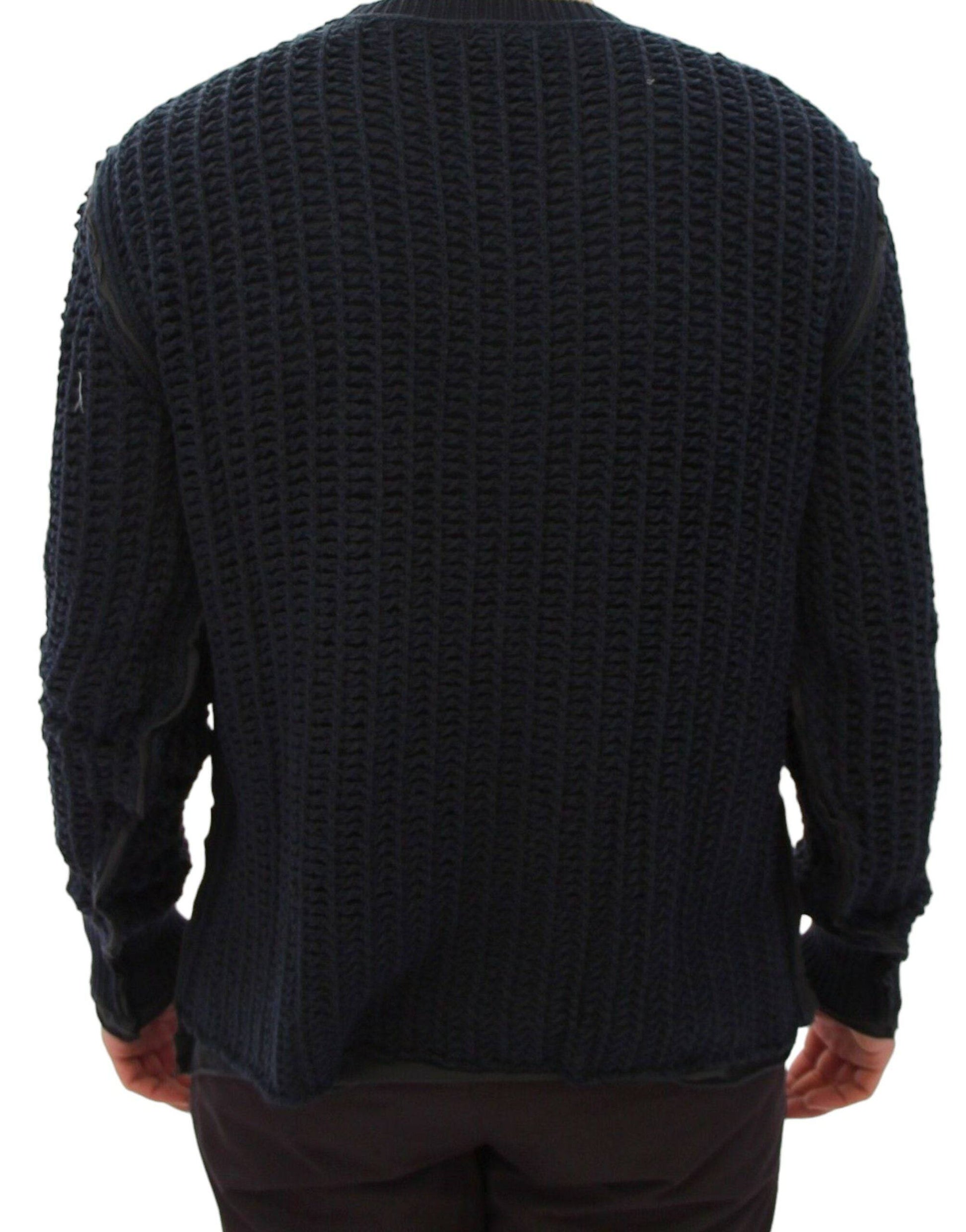 Dolce & Gabbana Elegant Blue and Black Layered Sweater - ACCEXO