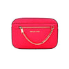 Michael Kors Jet Set East West Electric Pink Leather Zip Chain Crossbody Bag