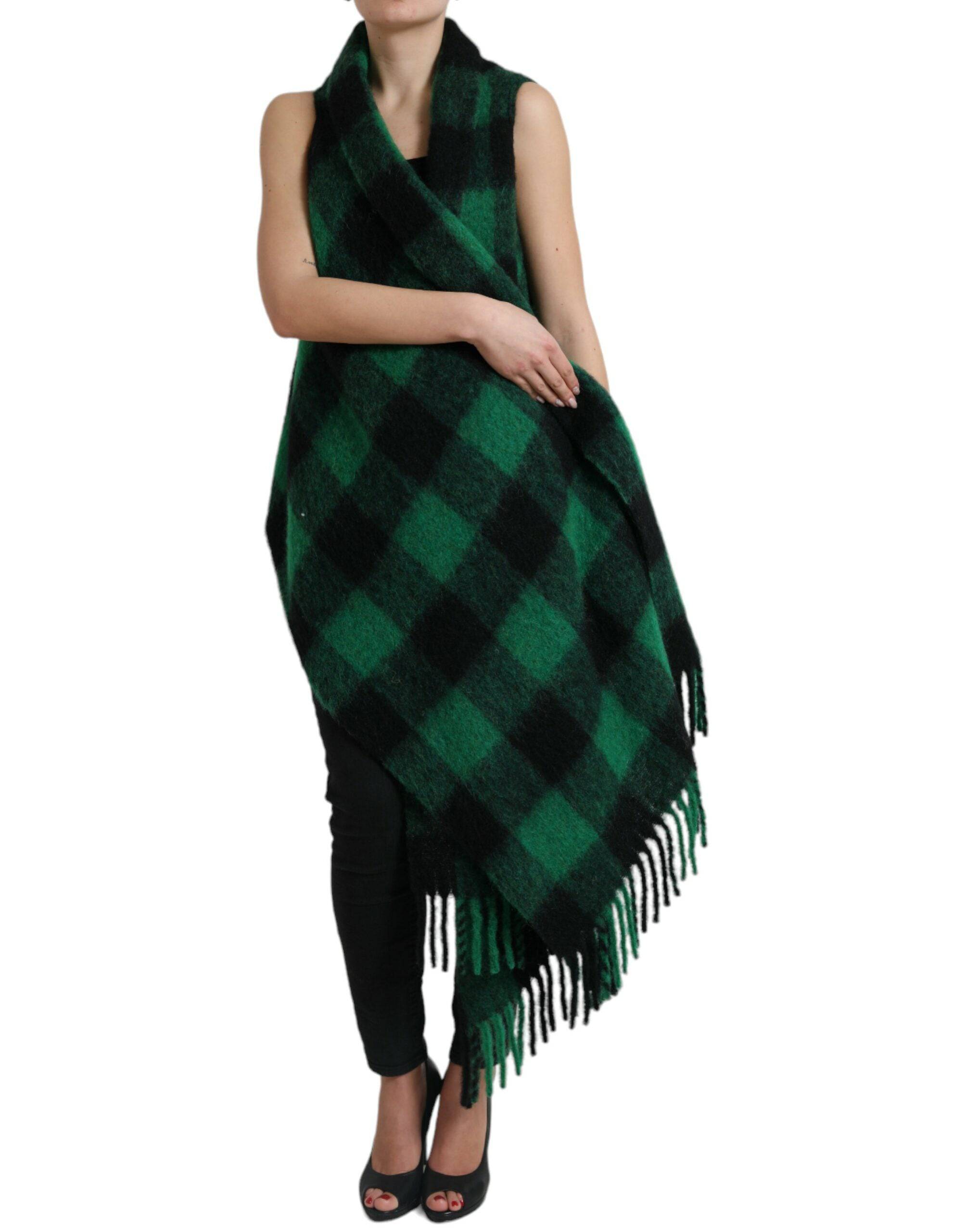 Dolce & Gabbana Elegant Checkered Poncho Jacket - ACCEXO