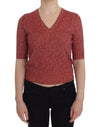 Dolce & Gabbana Enchanting Red Tweed V-Neck Sweater