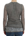 Ermanno Scervino Elegant Gray Wool Blend Deep V-neck Sweater