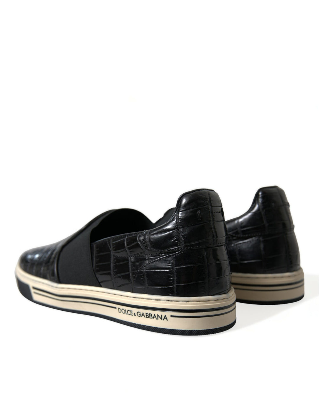 Dolce & Gabbana Elegant Crocodile Leather Low-Top Sneakers