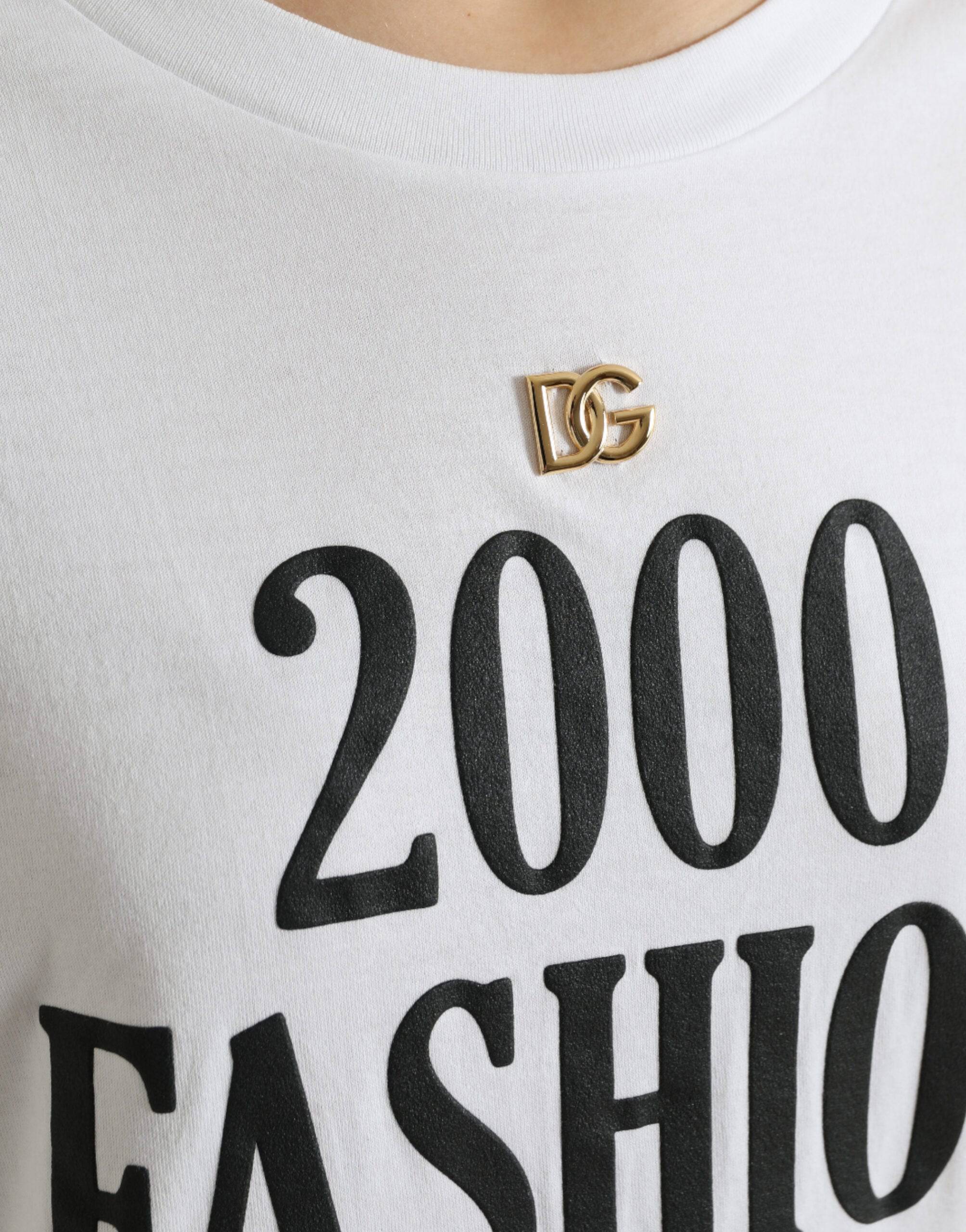 Dolce & Gabbana Elegant White Lace-Up Cotton Tee - ACCEXO