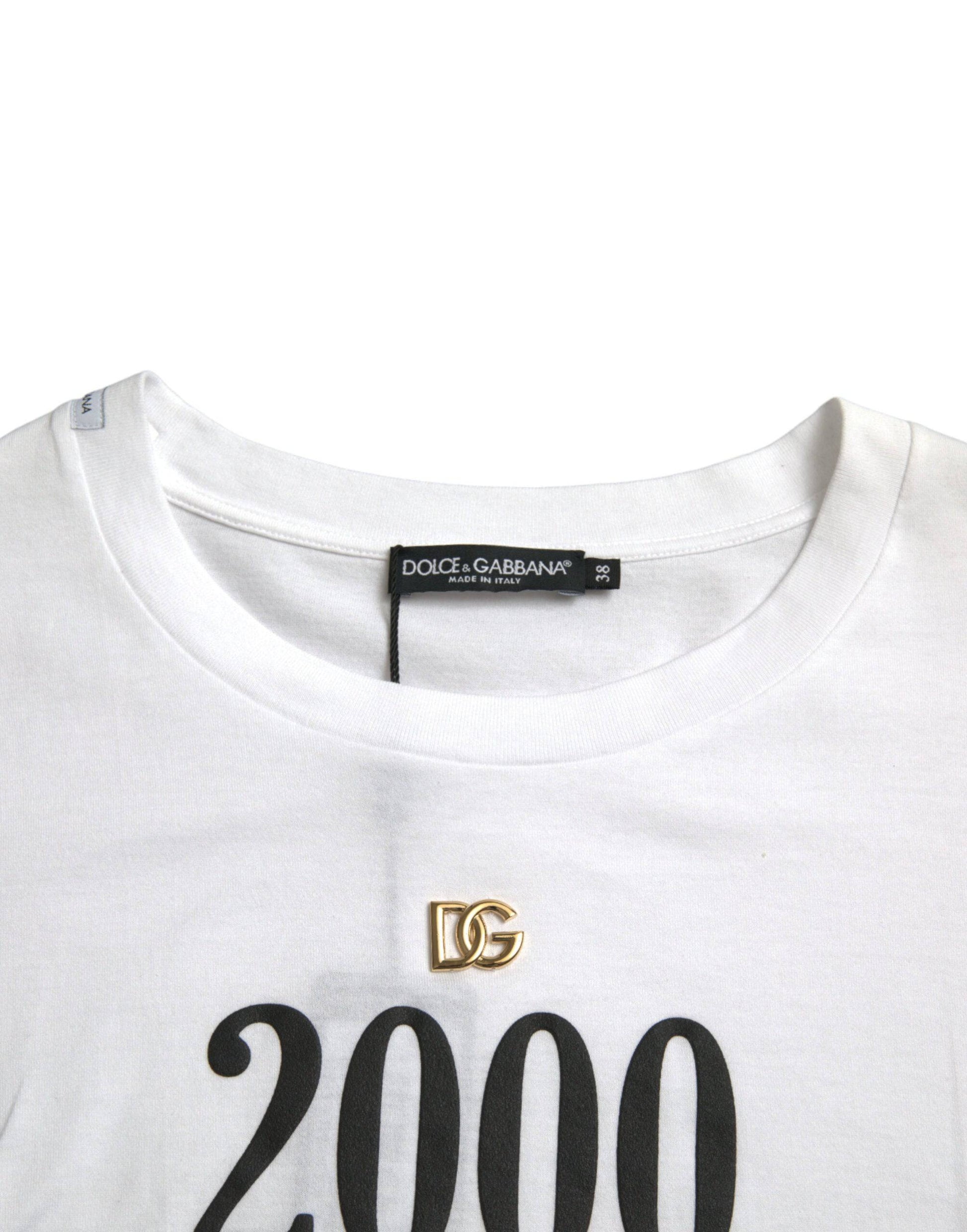Dolce & Gabbana Elegant White Lace-Up Cotton Tee - ACCEXO