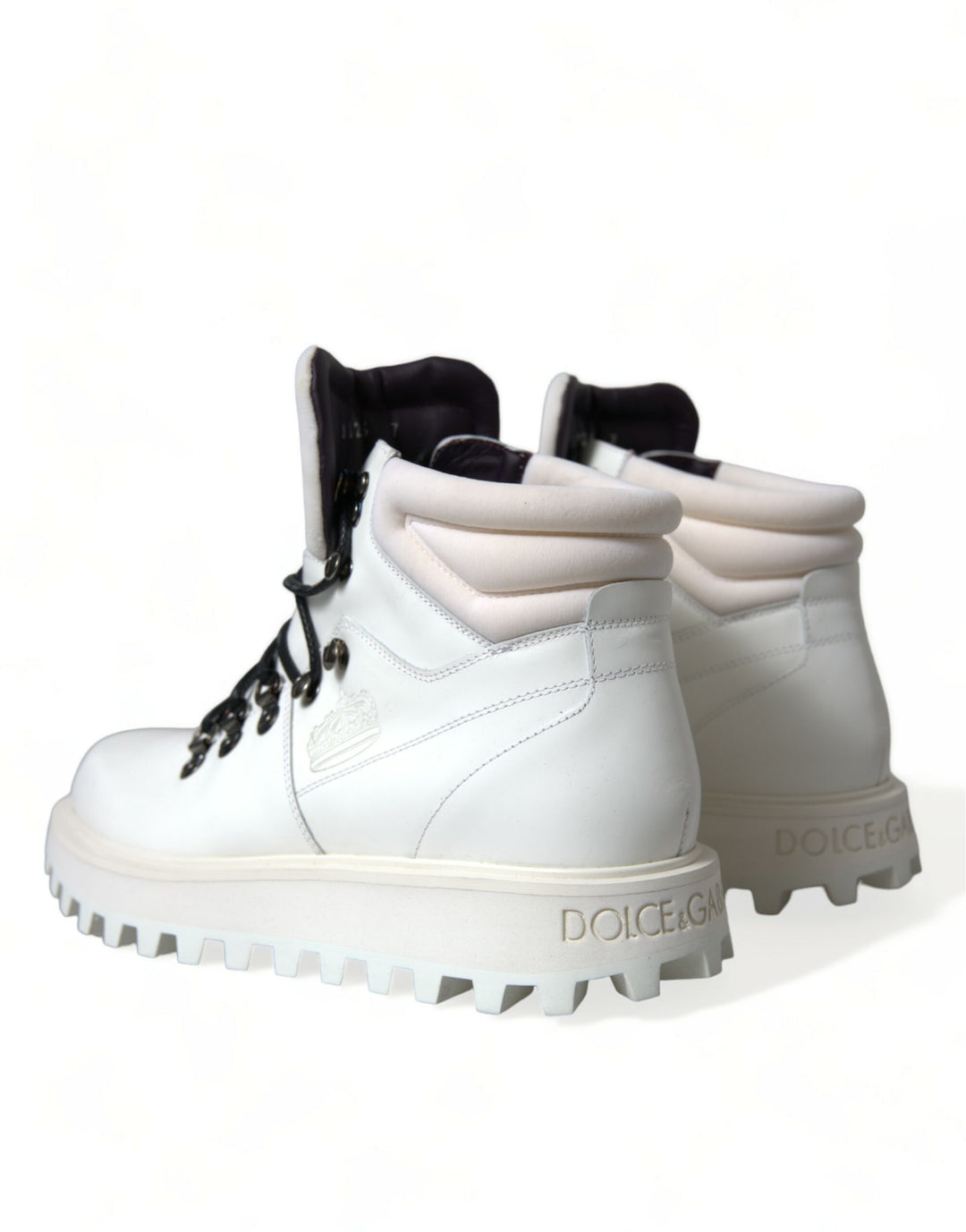 Dolce & Gabbana Elegant White Leather Ankle Boots