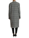 Dolce & Gabbana Elegant Houndstooth Long Trench Coat