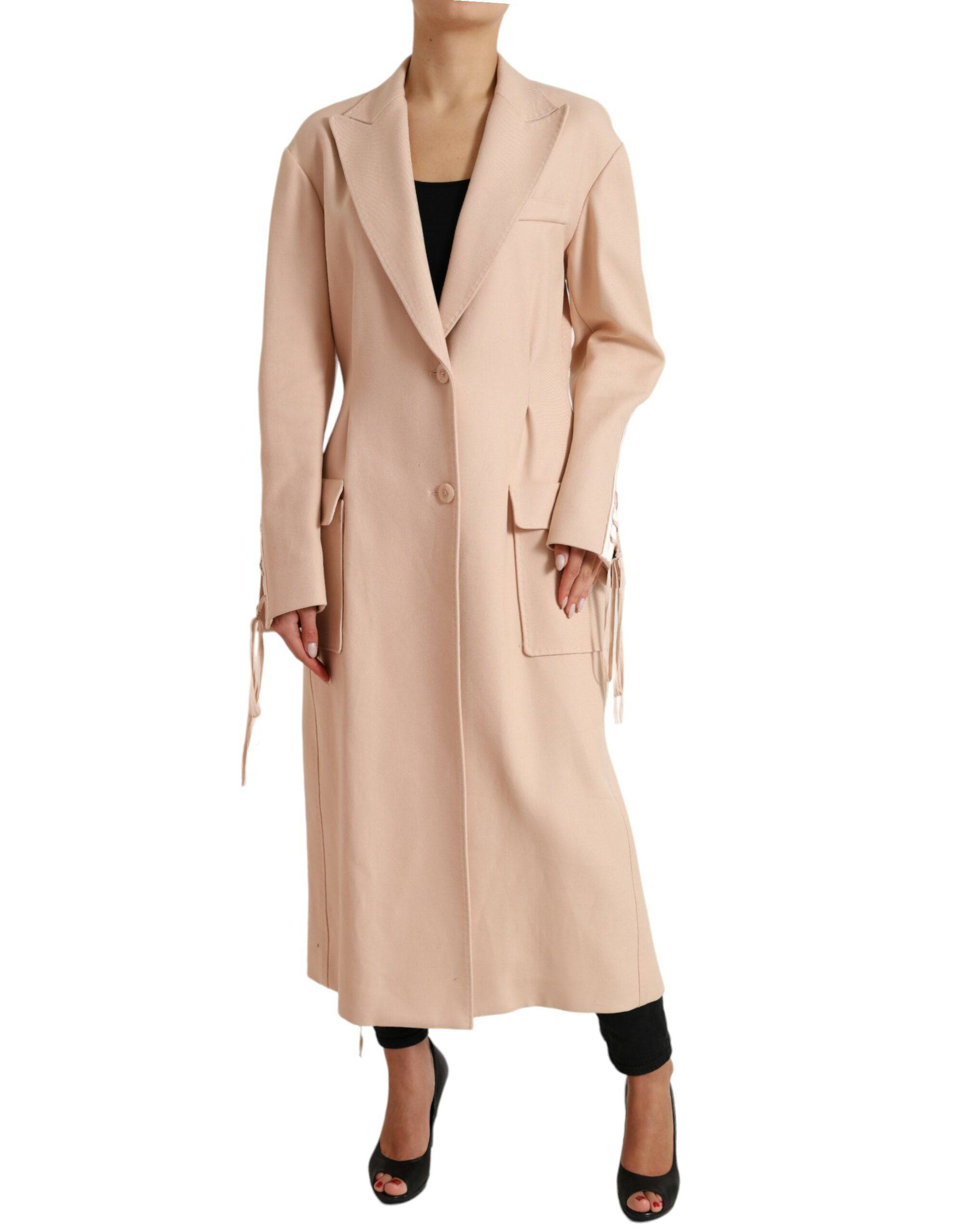 Dolce & Gabbana Elegant Beige Single-Breasted Trench Coat - ACCEXO