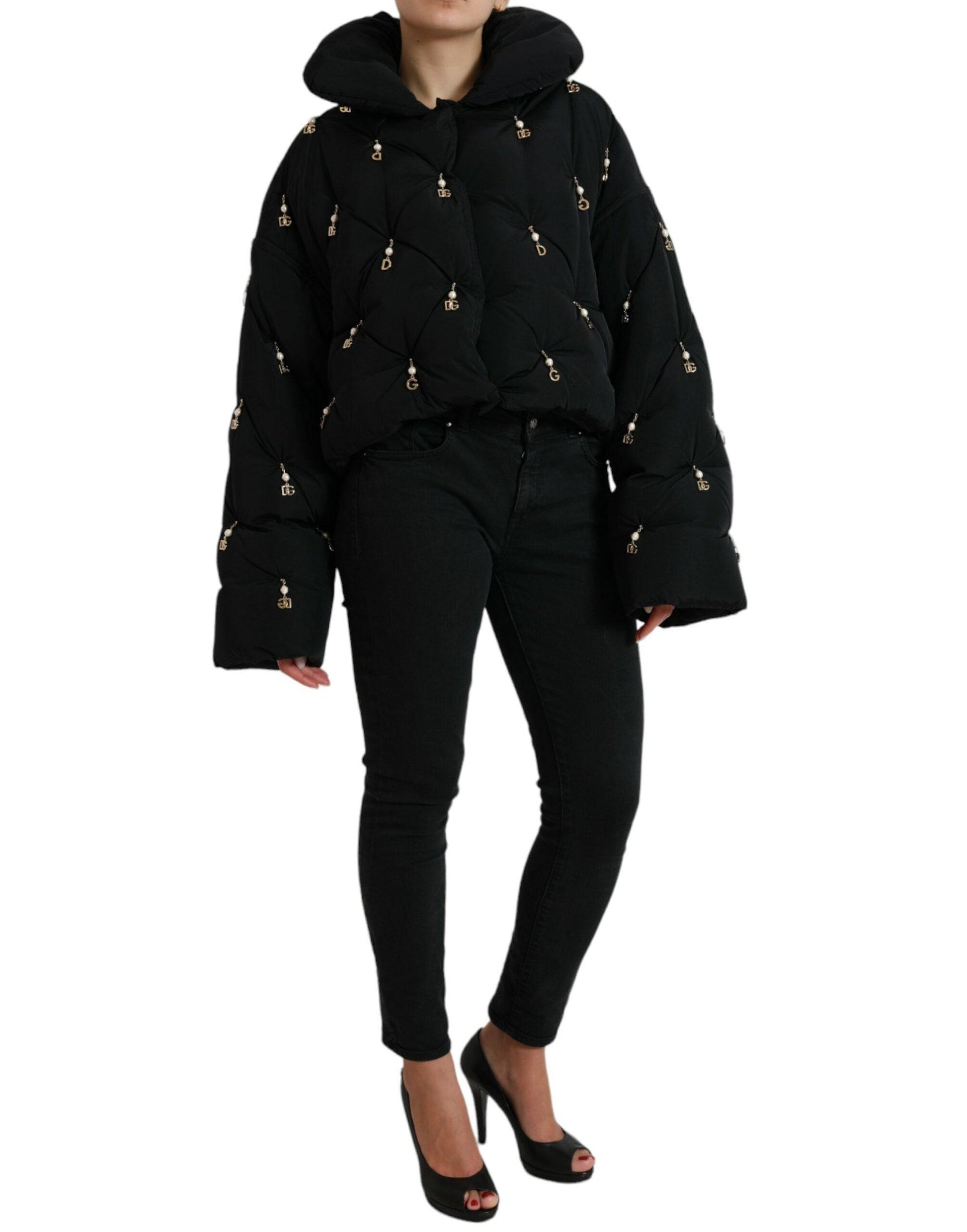 Dolce & Gabbana Elegant Quilted Jacket with Pearl Embellishment - ACCEXO