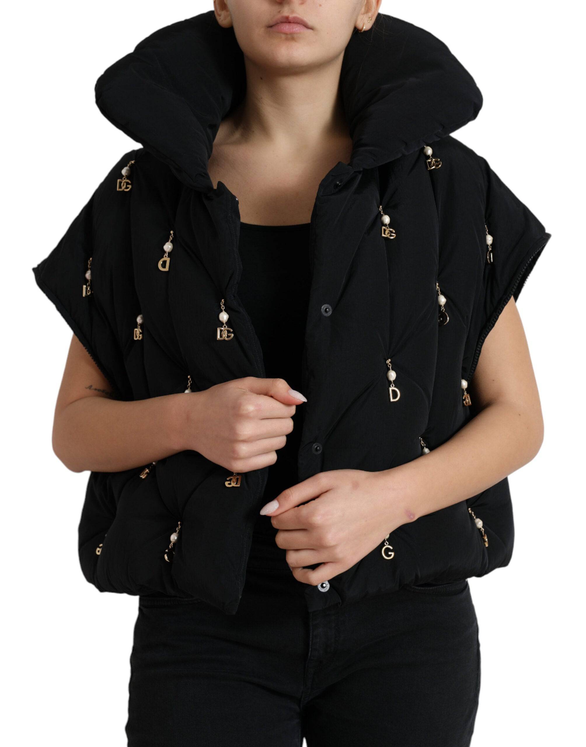 Dolce & Gabbana Elegant Quilted Jacket with Pearl Embellishment - ACCEXO