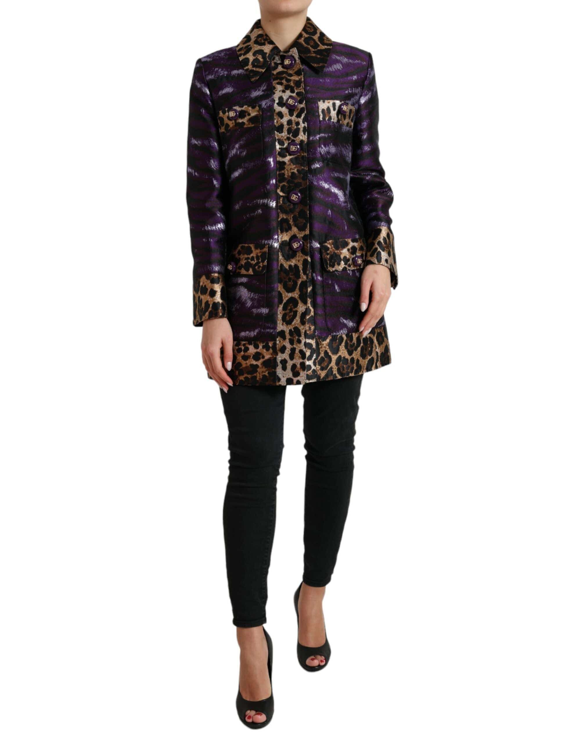 Dolce & Gabbana Exquisite Jacquard Trench With Tiger Motif - ACCEXO