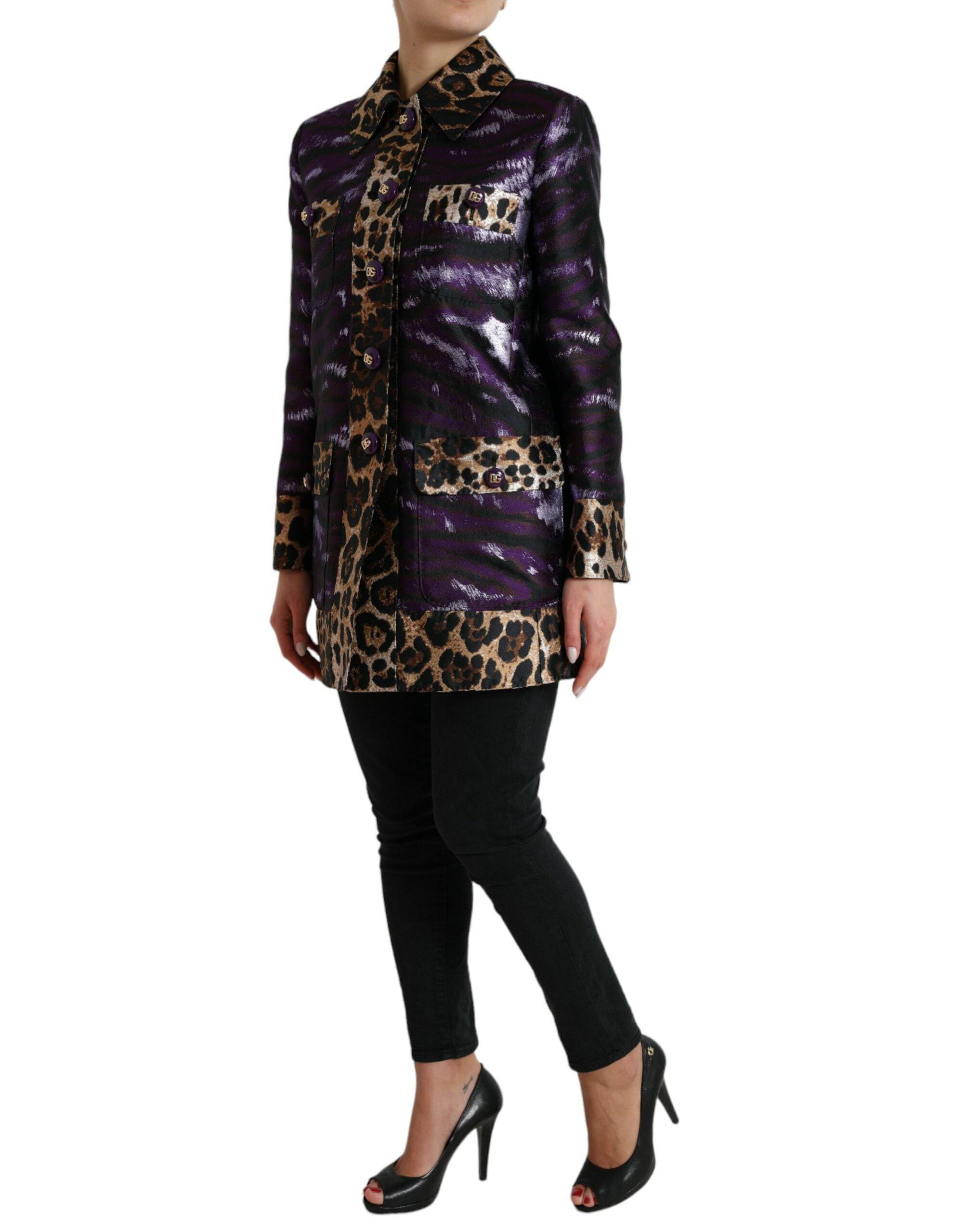 Dolce & Gabbana Exquisite Jacquard Trench With Tiger Motif - ACCEXO