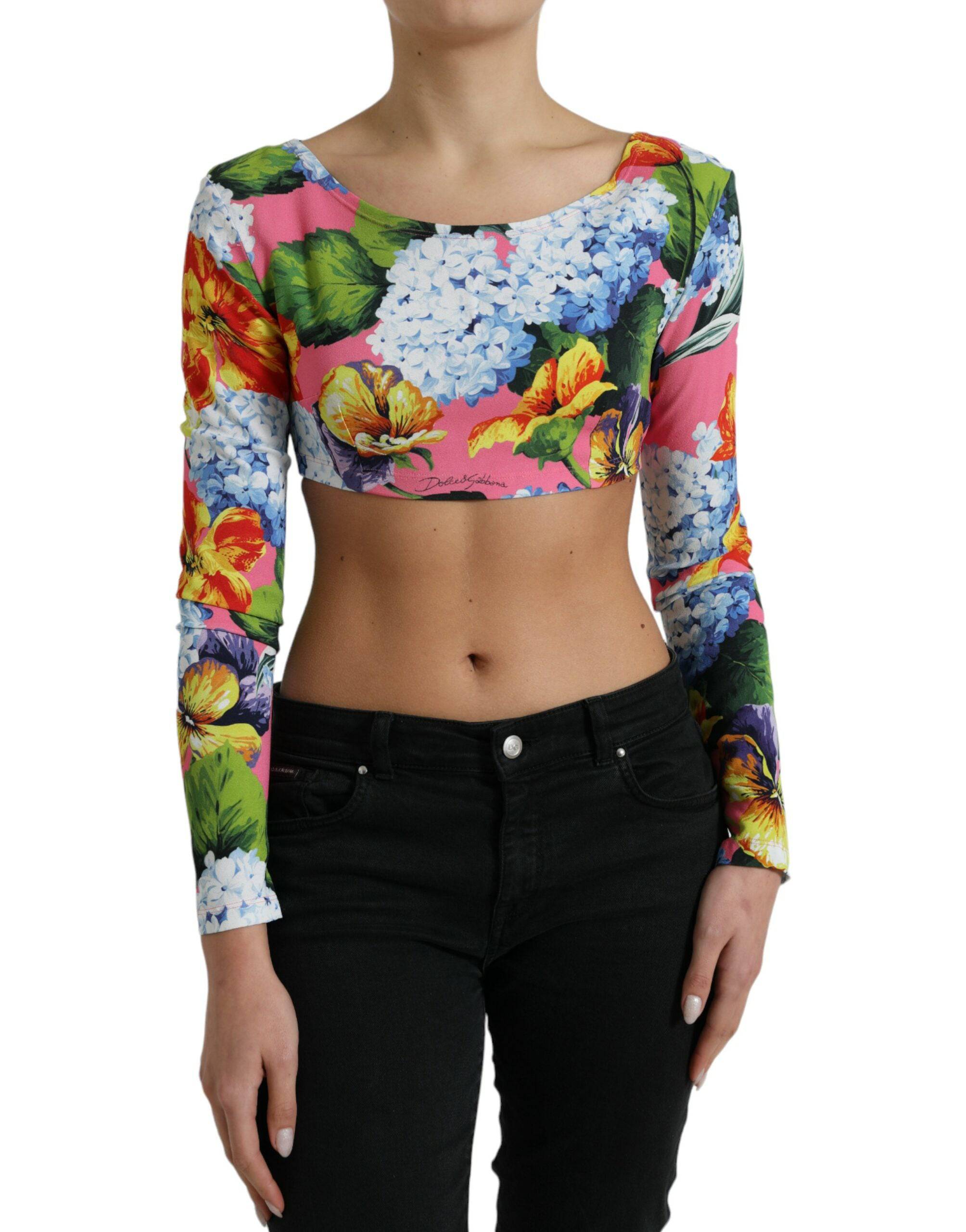 Dolce & Gabbana Floral Elegance Cropped Blouse - ACCEXO