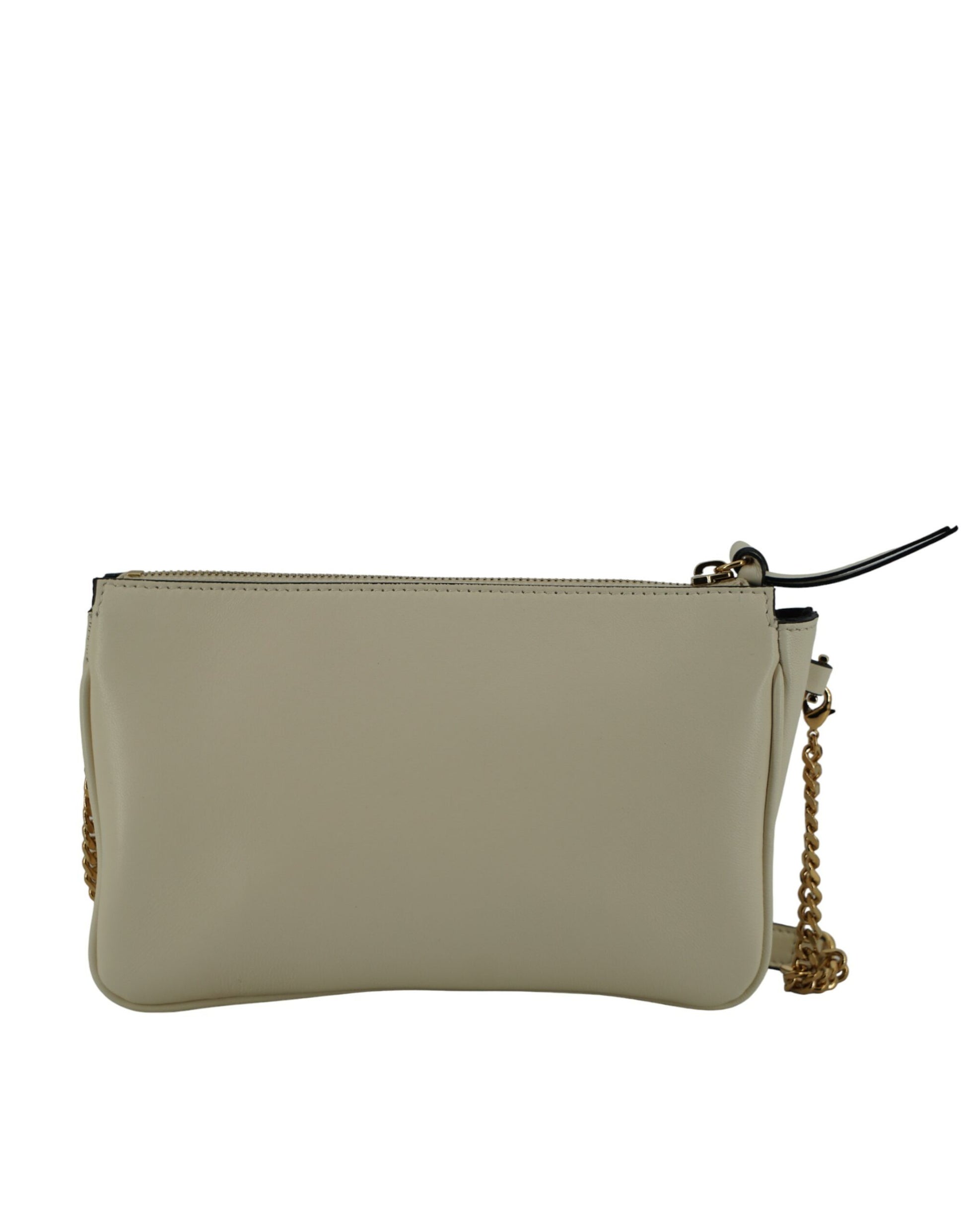 Versace Elegant White Lamb Leather Crossbody Pouch - ACCEXO