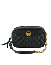 Versace Elegant Small Black Leather Crossbody Bag - ACCEXO