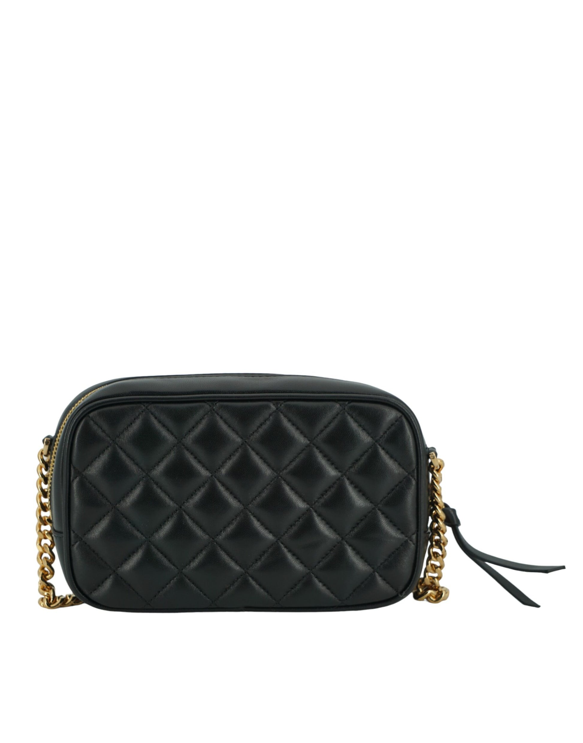 Versace Elegant Small Black Leather Crossbody Bag - ACCEXO