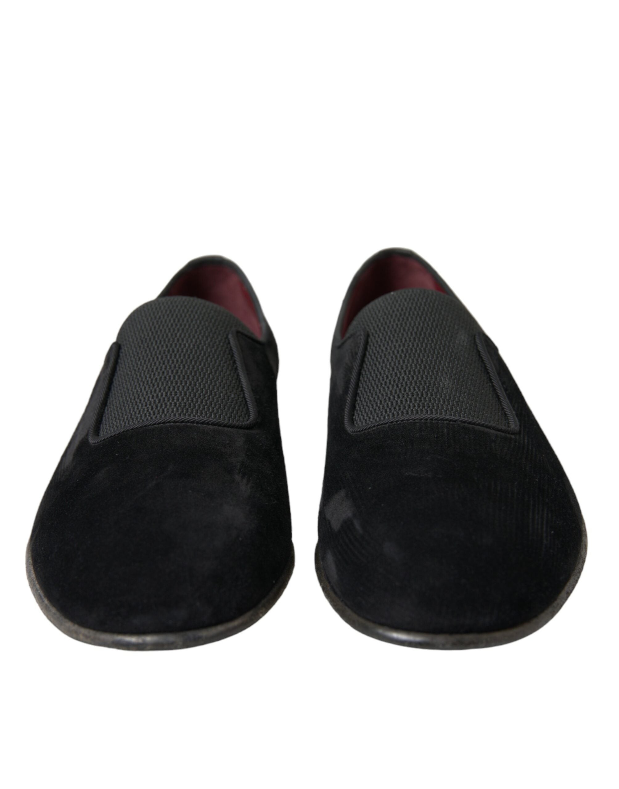 Dolce & Gabbana Elegant Black Velor Loafers for the Discerning Gentleman - ACCEXO