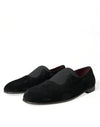 Dolce & Gabbana Elegant Black Velor Loafers for the Discerning Gentleman