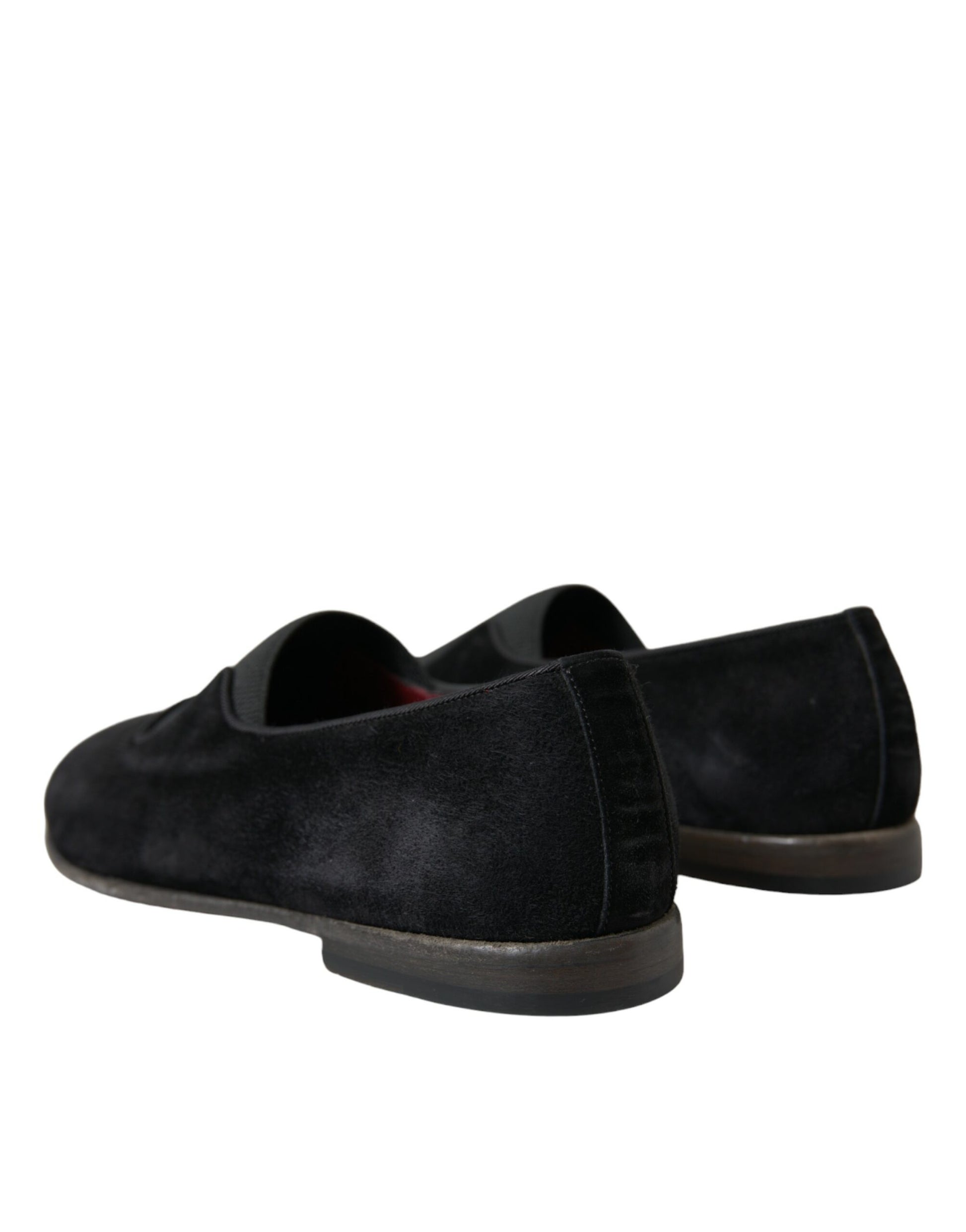 Dolce & Gabbana Elegant Black Velor Loafers for the Discerning Gentleman - ACCEXO