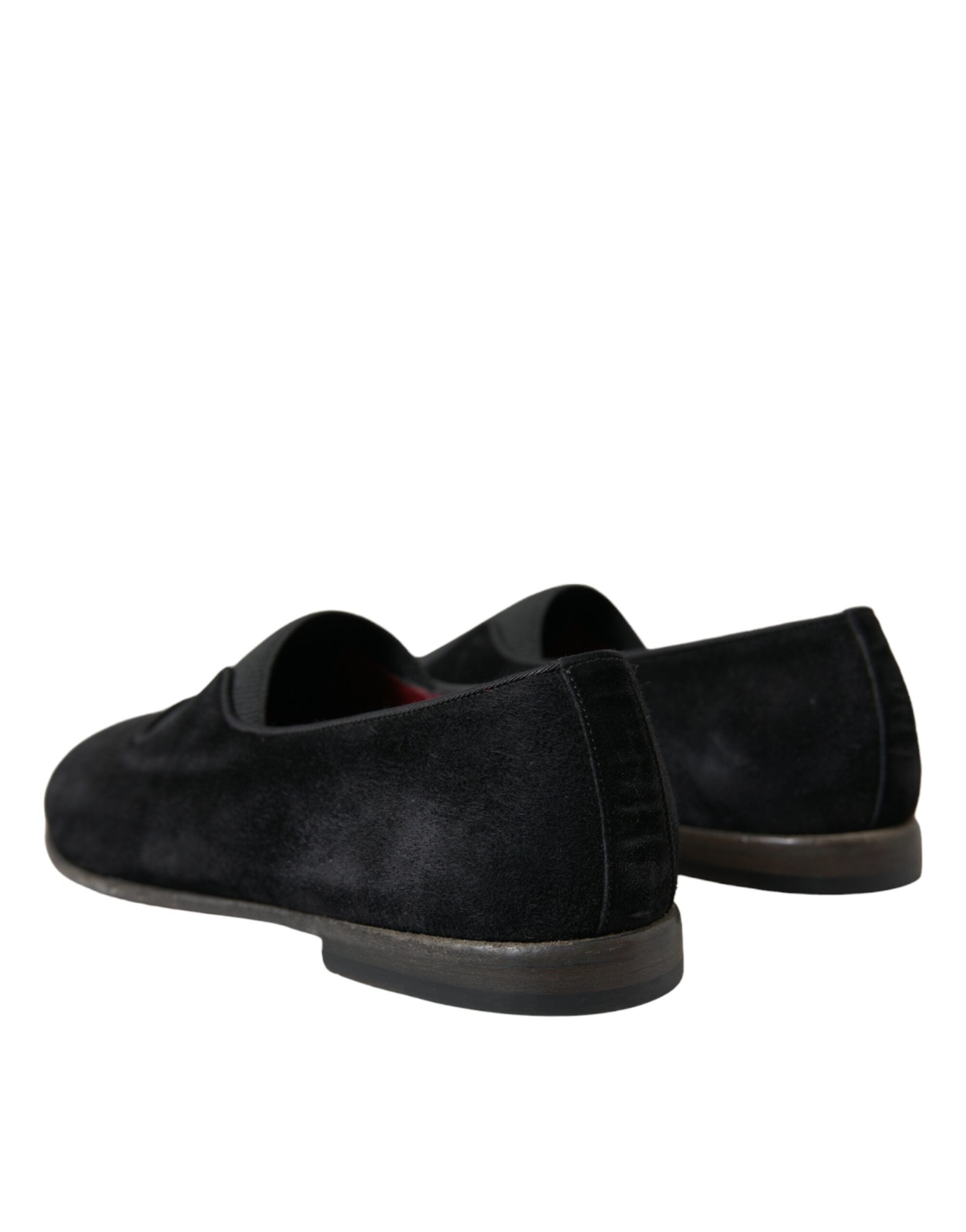 Dolce & Gabbana Elegant Black Velor Loafers for the Discerning Gentleman - ACCEXO