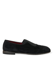 Dolce & Gabbana Elegant Black Velor Loafers for the Discerning Gentleman - ACCEXO