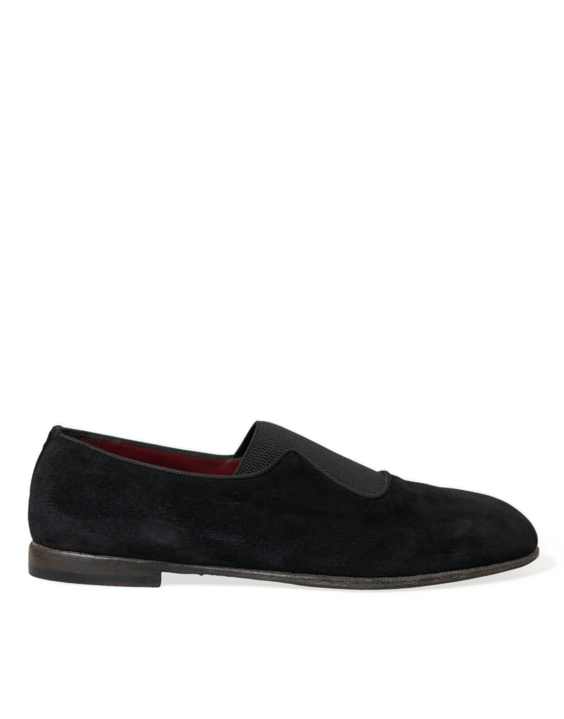 Dolce & Gabbana Elegant Black Velor Loafers for the Discerning Gentleman - ACCEXO
