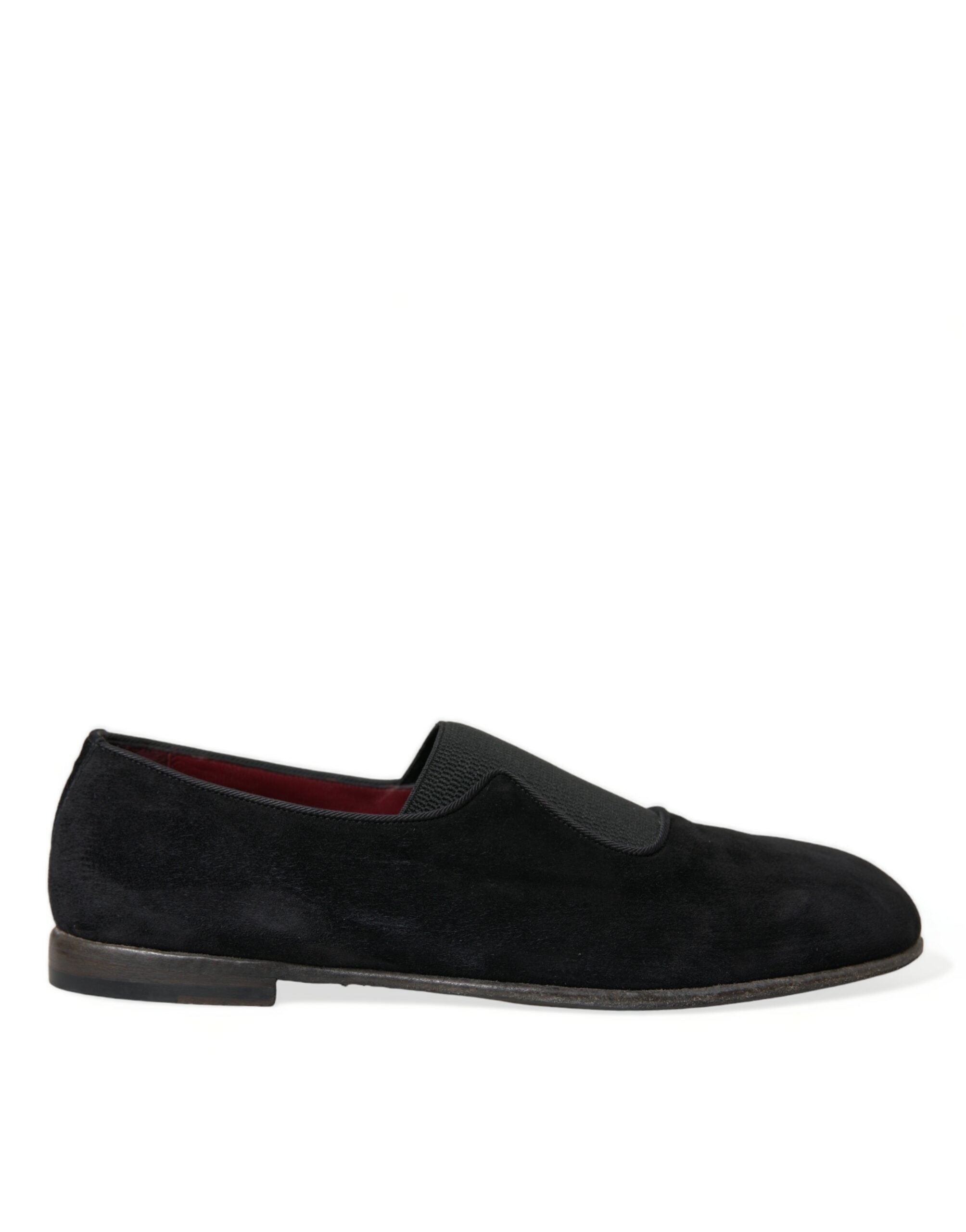 Dolce & Gabbana Elegant Black Velor Loafers for the Discerning Gentleman - ACCEXO