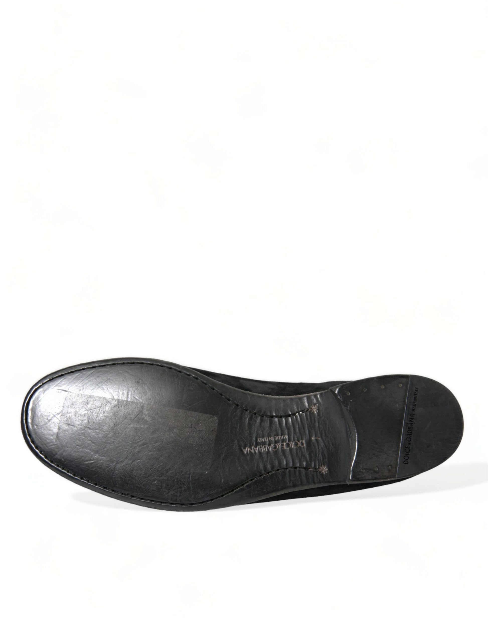 Dolce & Gabbana Elegant Black Velor Loafers for the Discerning Gentleman - ACCEXO
