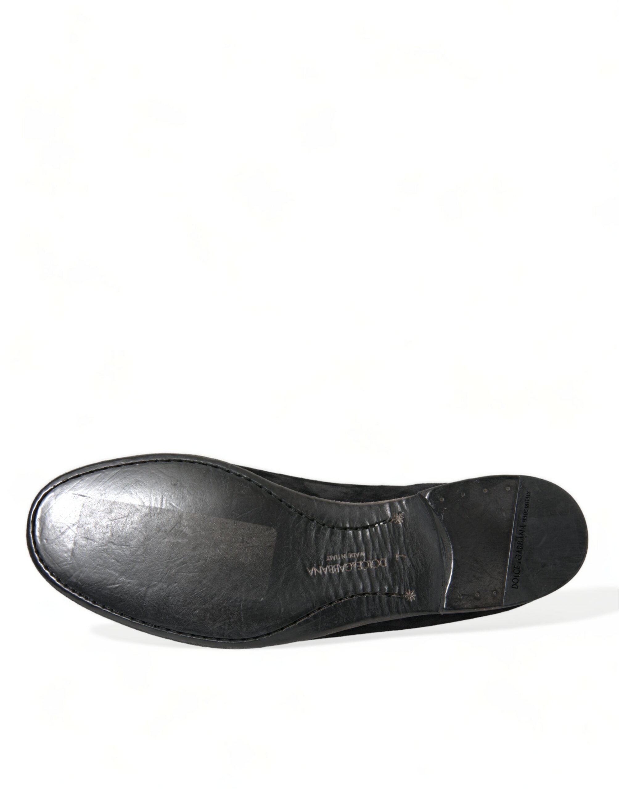 Dolce & Gabbana Elegant Black Velor Loafers for the Discerning Gentleman - ACCEXO