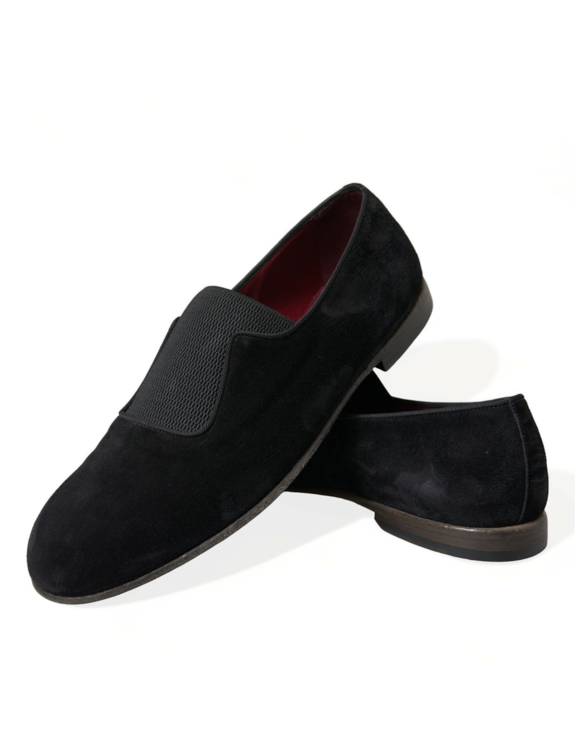 Dolce & Gabbana Elegant Black Velor Loafers for the Discerning Gentleman - ACCEXO
