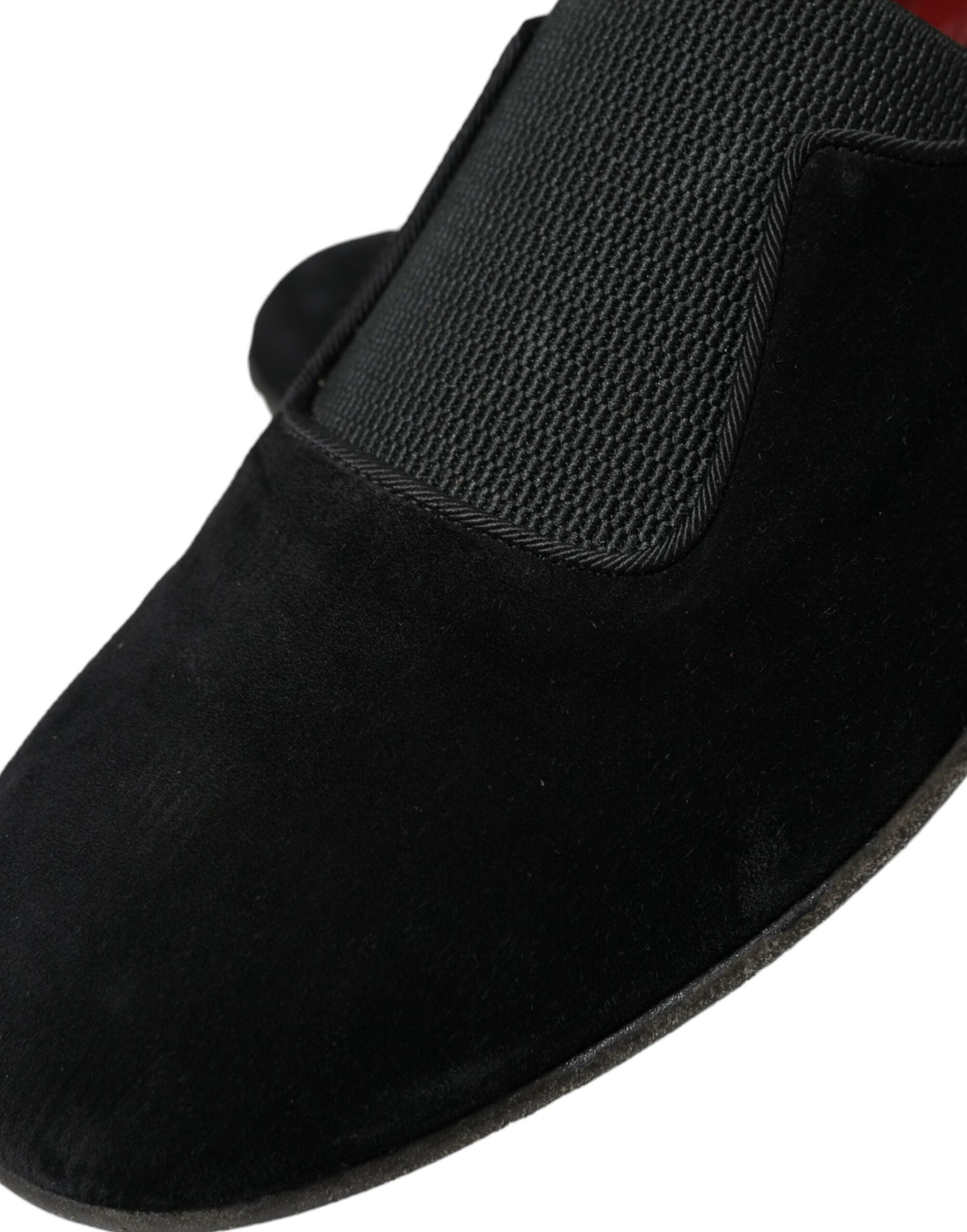 Dolce & Gabbana Elegant Black Velor Loafers for the Discerning Gentleman - ACCEXO