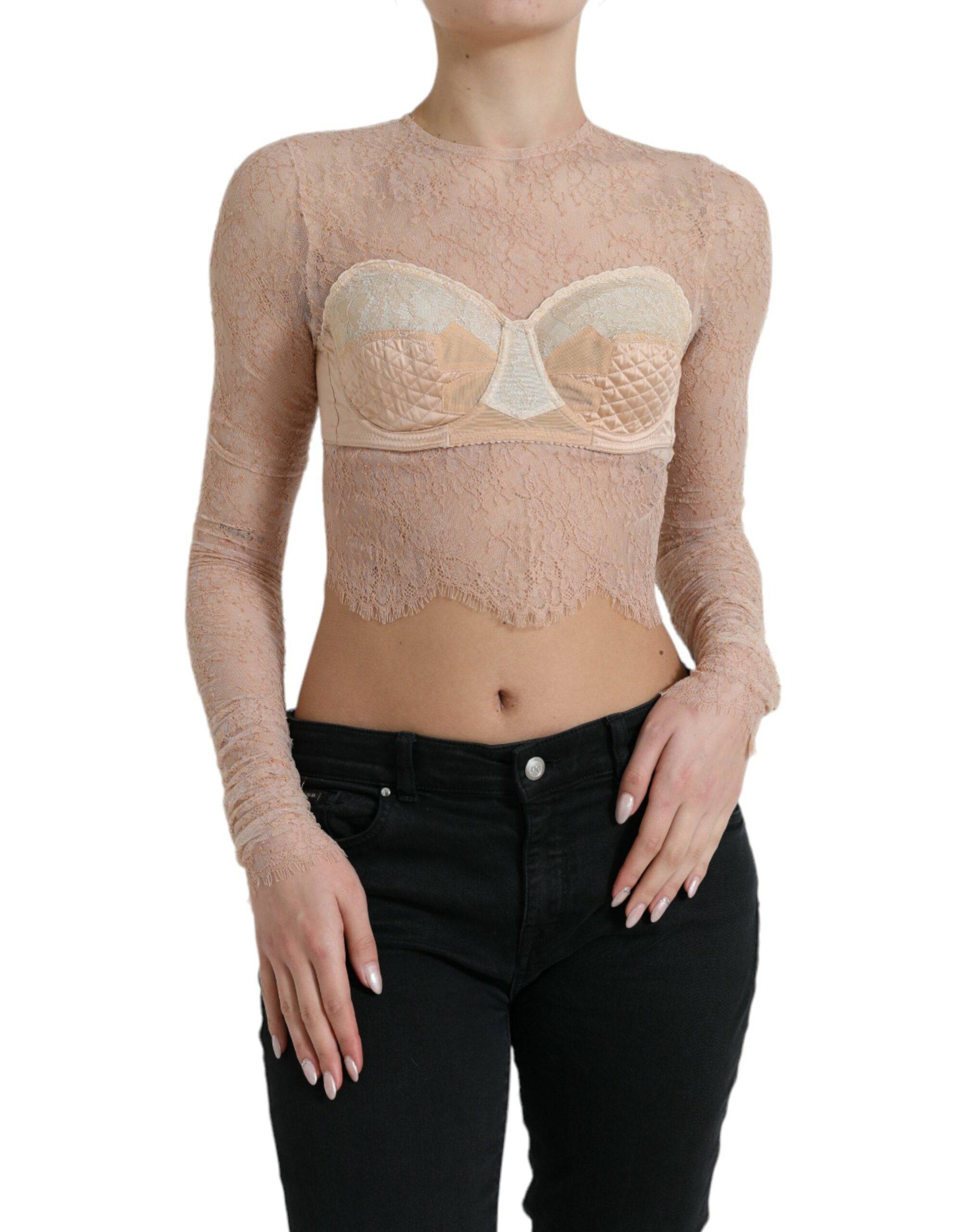 Dolce & Gabbana Elegant Lace Bustier Cropped Top - ACCEXO