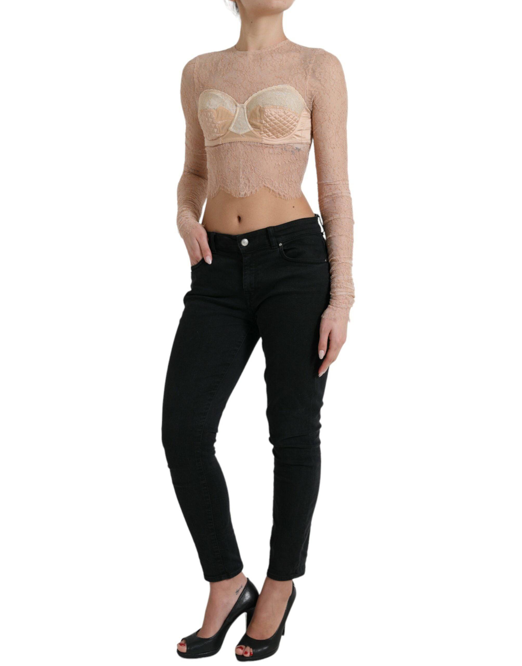 Dolce & Gabbana Elegant Lace Bustier Cropped Top - ACCEXO