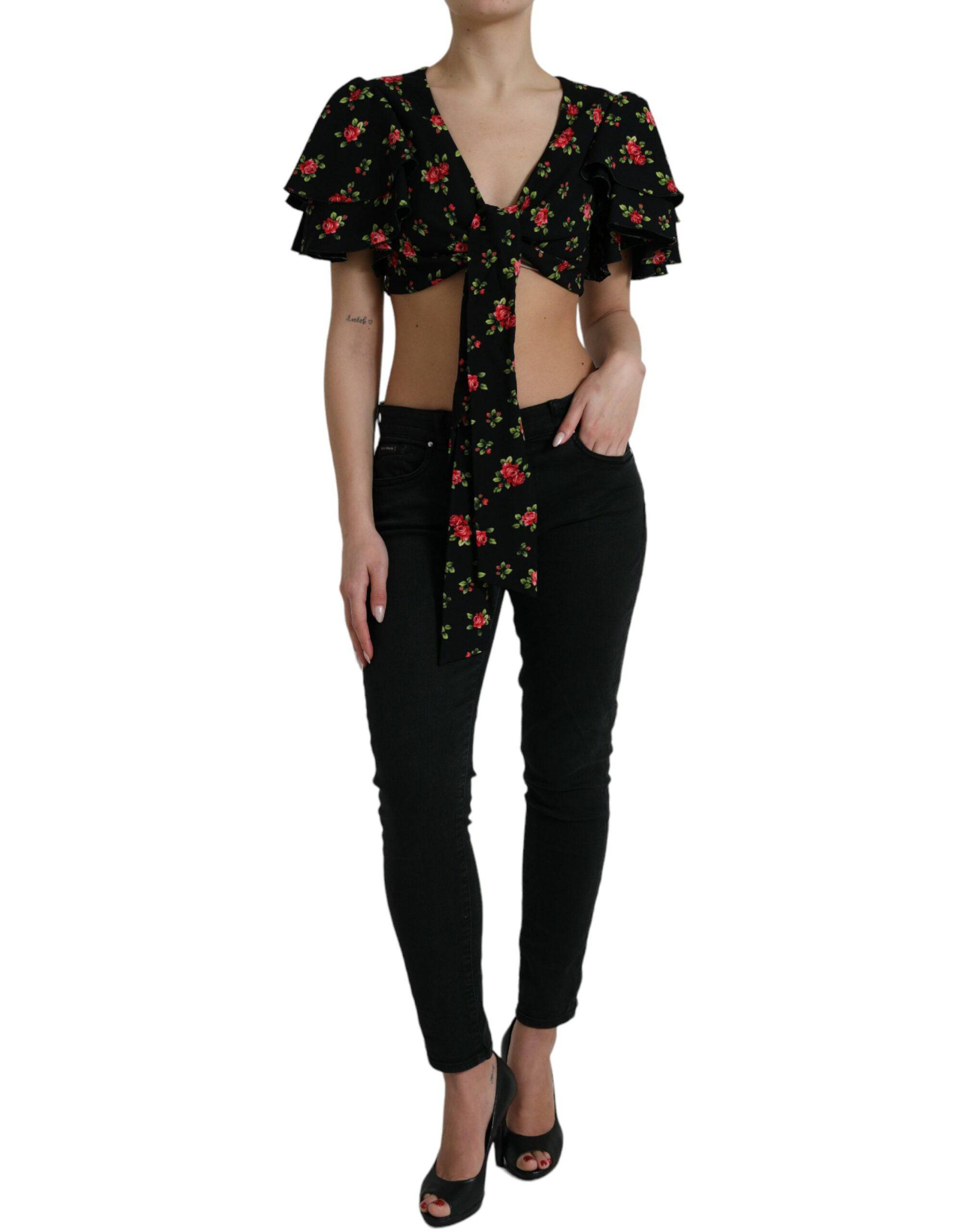 Dolce & Gabbana Floral Print Cropped Top Luxe Fashion - ACCEXO