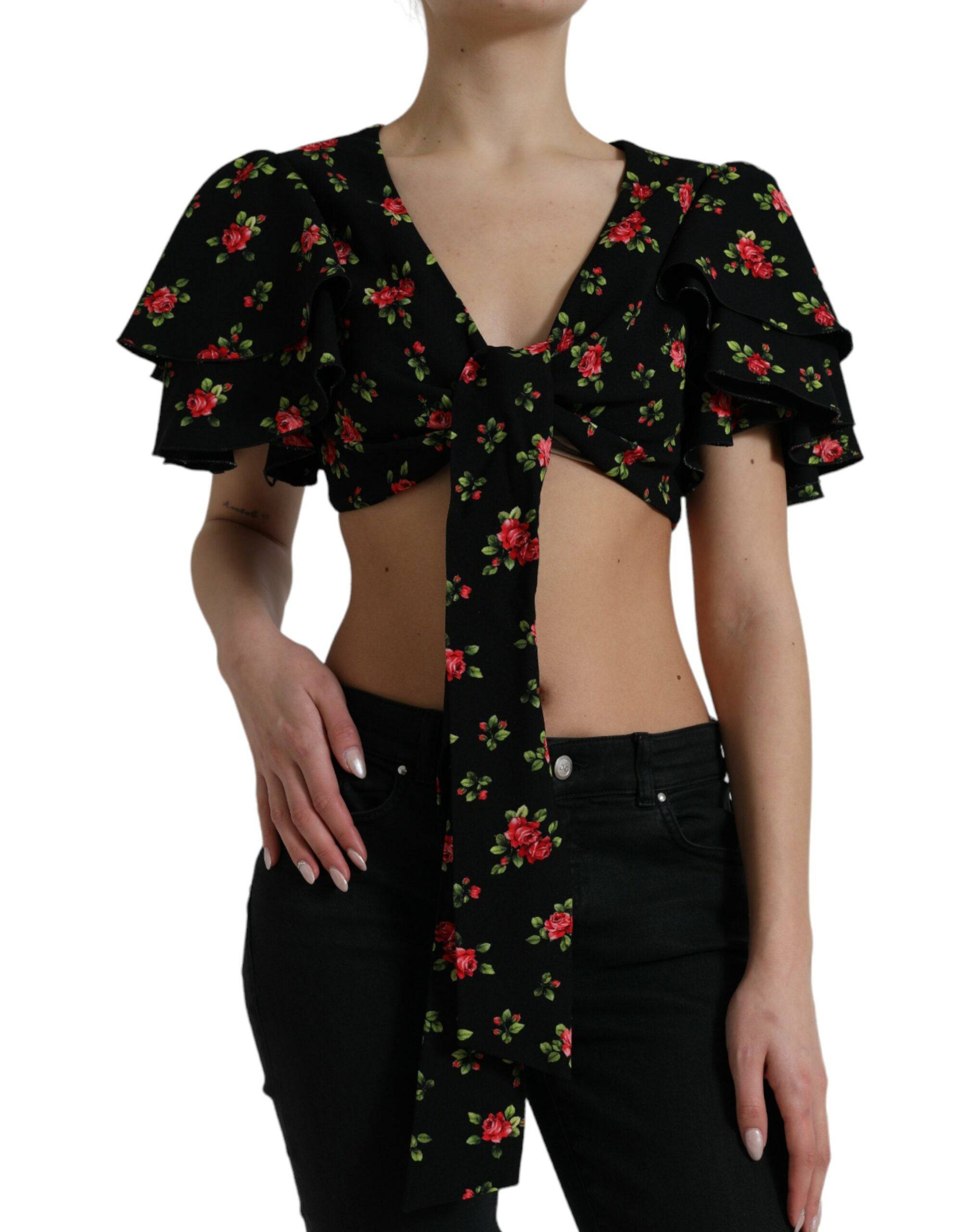 Dolce & Gabbana Floral Print Cropped Top Luxe Fashion - ACCEXO