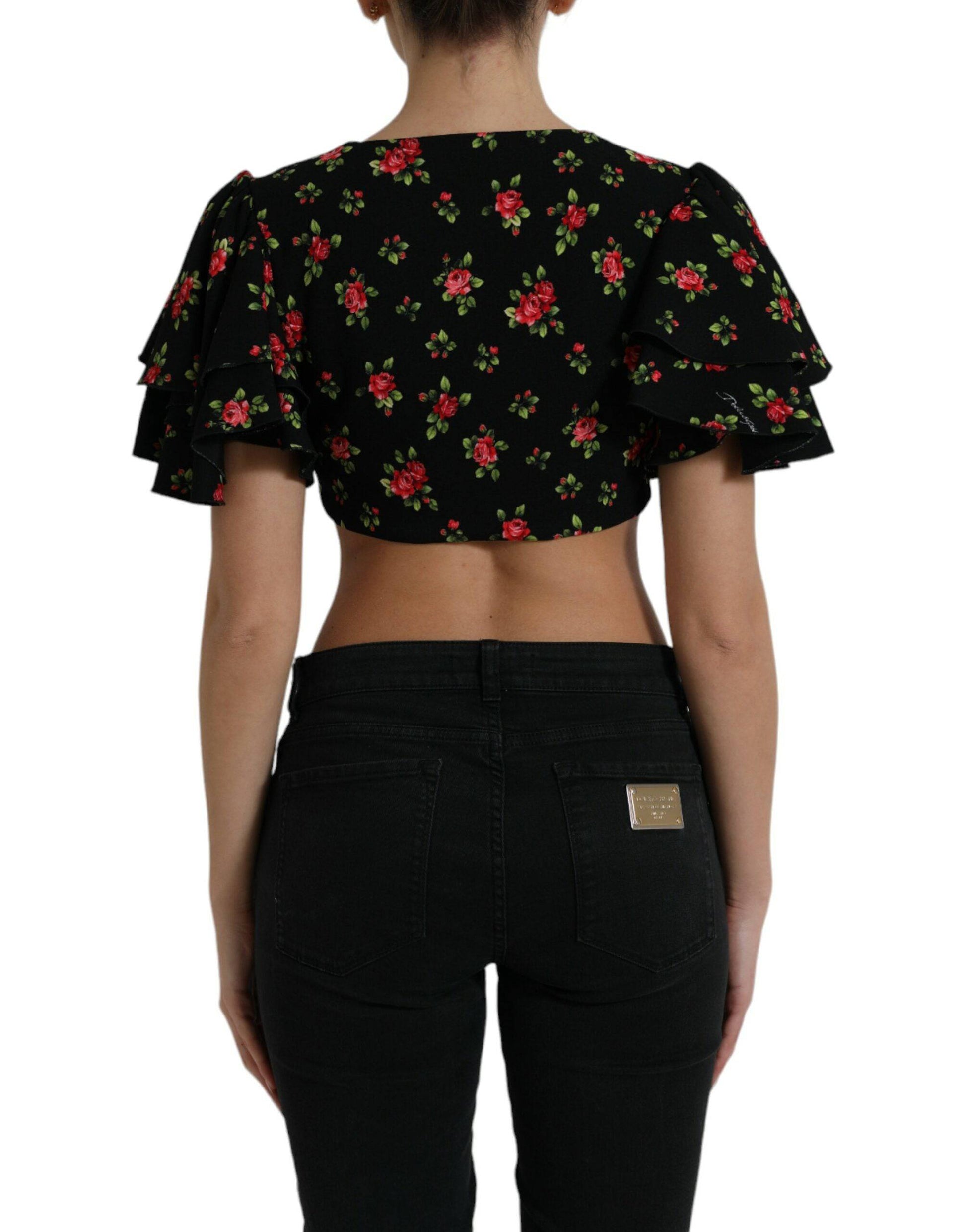 Dolce & Gabbana Floral Print Cropped Top Luxe Fashion - ACCEXO