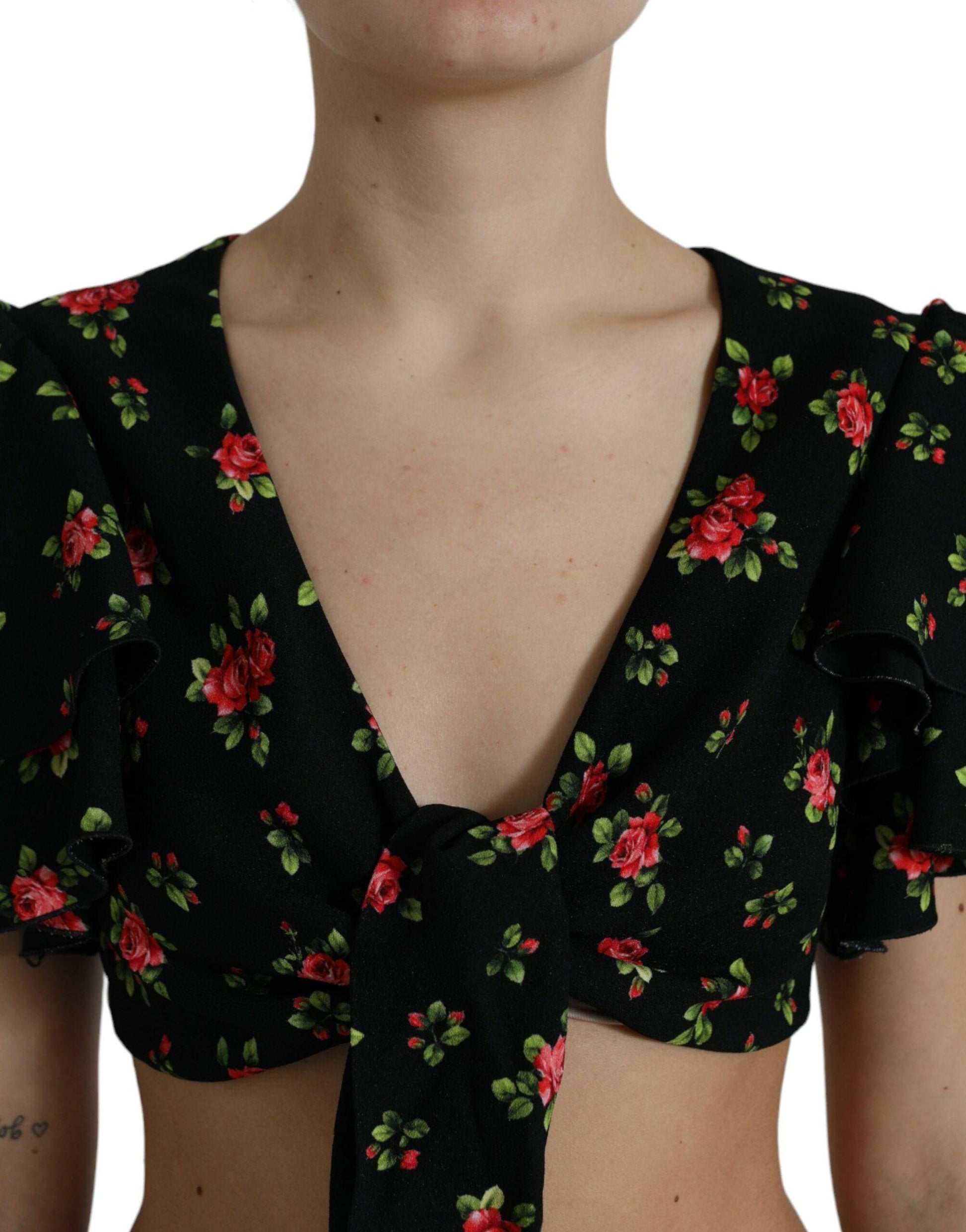 Dolce & Gabbana Floral Print Cropped Top Luxe Fashion - ACCEXO