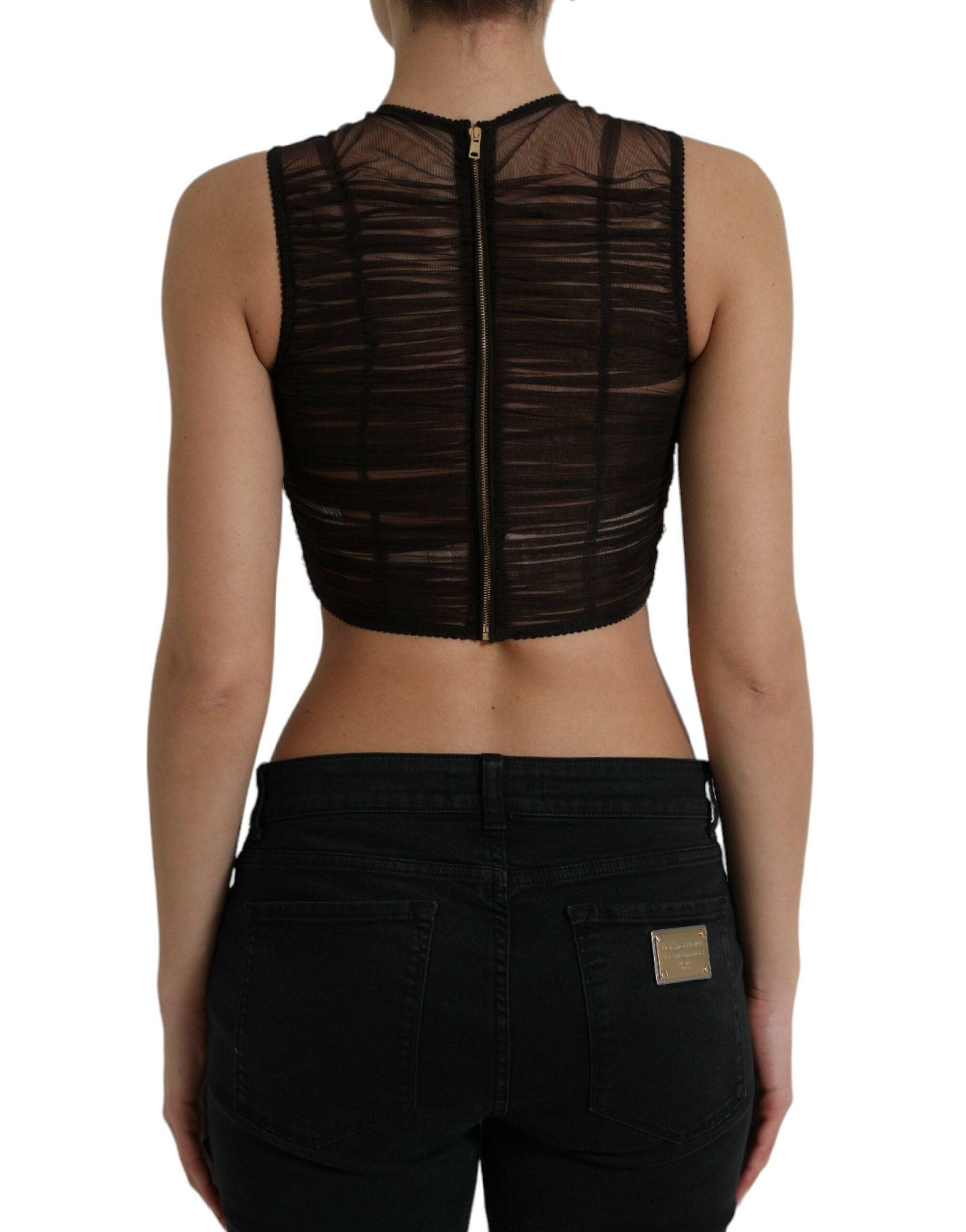 Dolce & Gabbana Embellished Cropped Sleeveless Top - ACCEXO