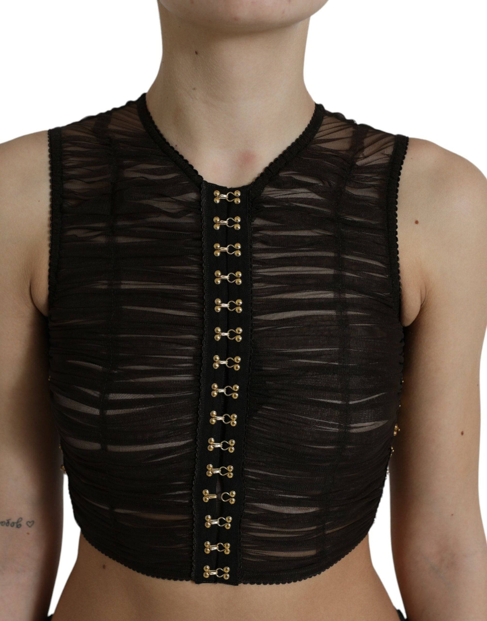 Dolce & Gabbana Embellished Cropped Sleeveless Top - ACCEXO