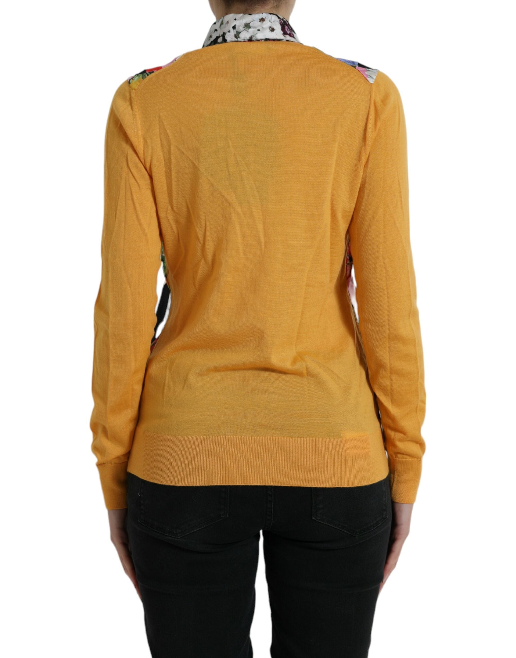 Dolce & Gabbana Elegant Patchwork Henley Silk Blend Sweater - ACCEXO