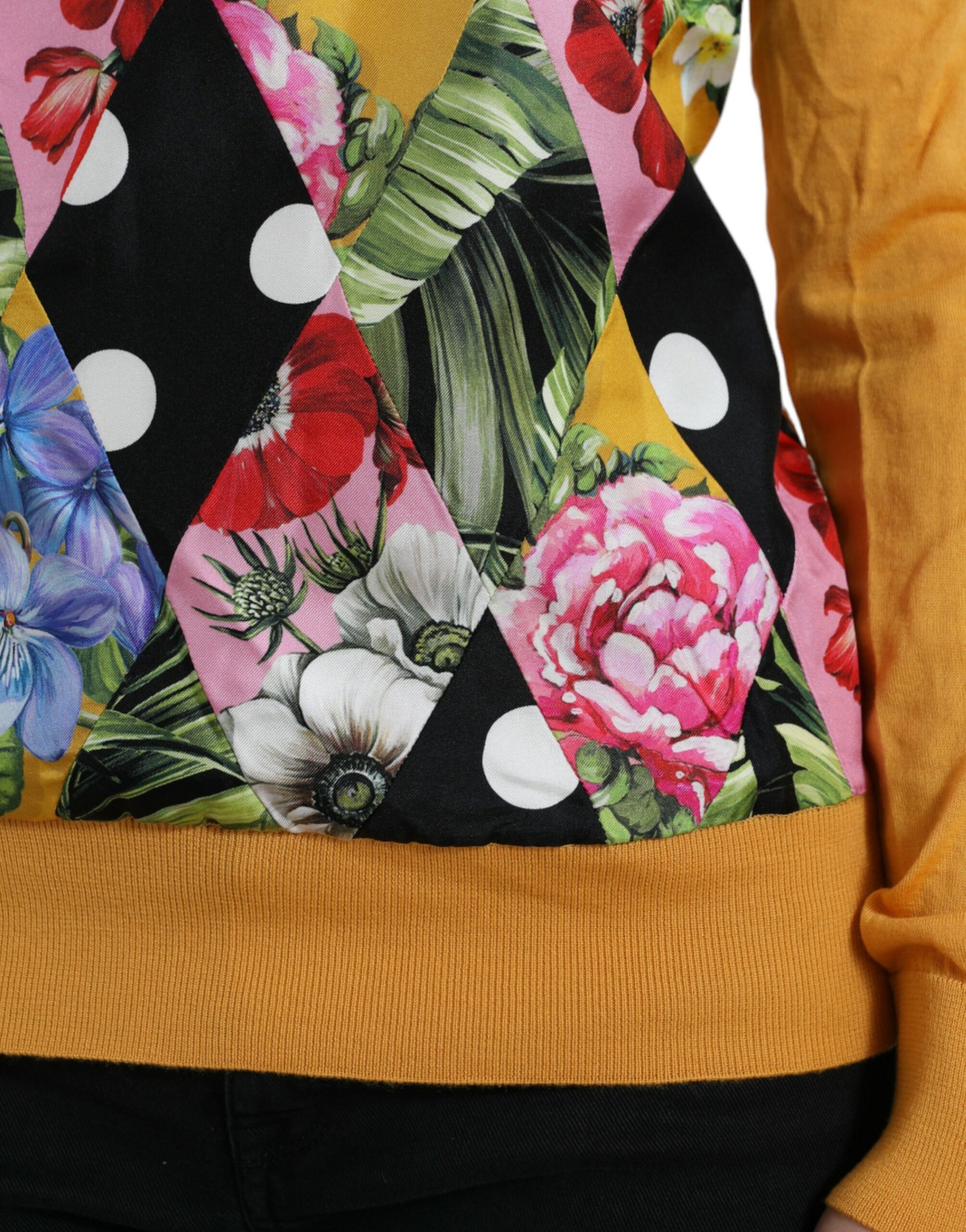 Dolce & Gabbana Elegant Patchwork Henley Silk Blend Sweater - ACCEXO