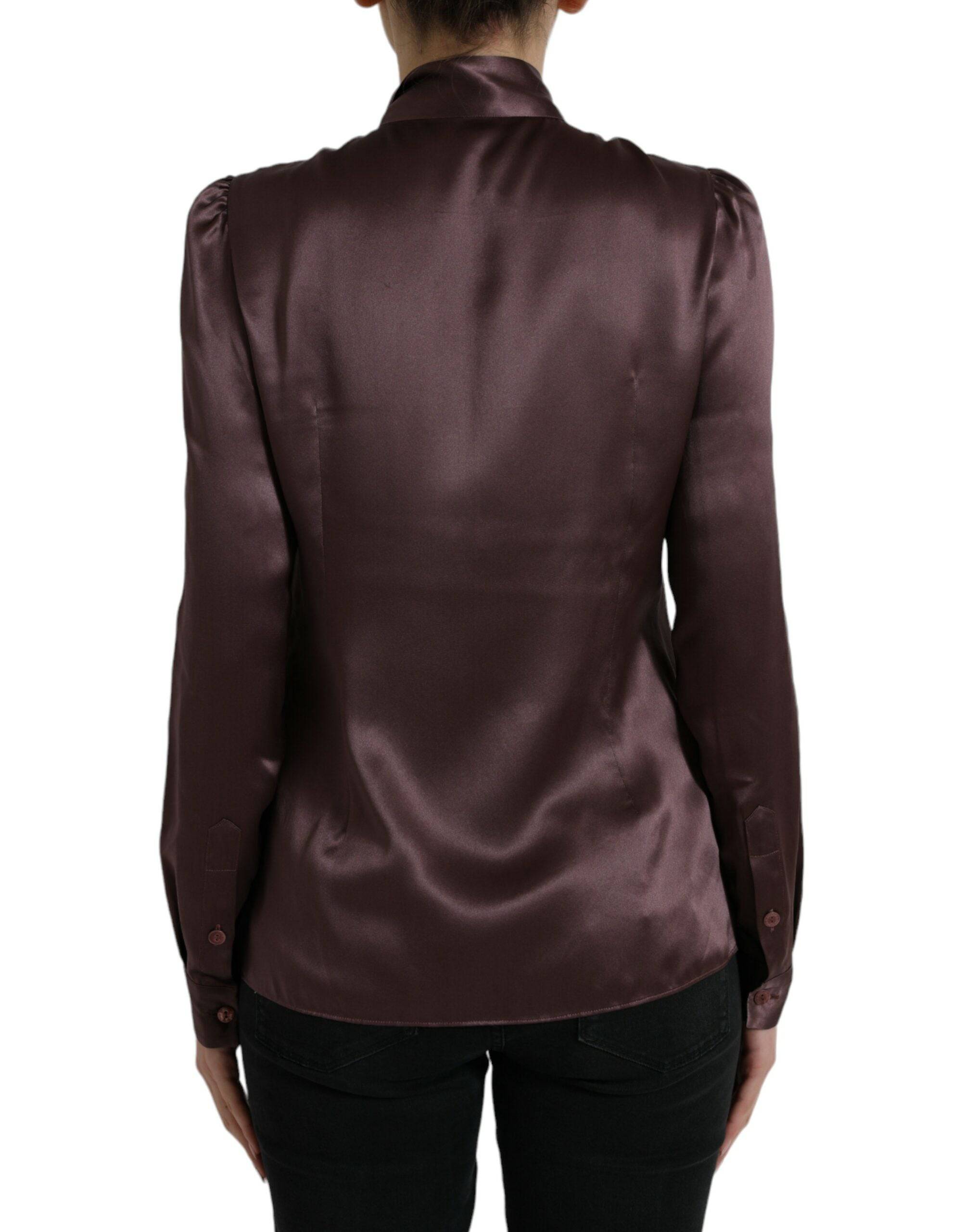 Dolce & Gabbana Elegant Silk Ascot Collar Blouse - ACCEXO
