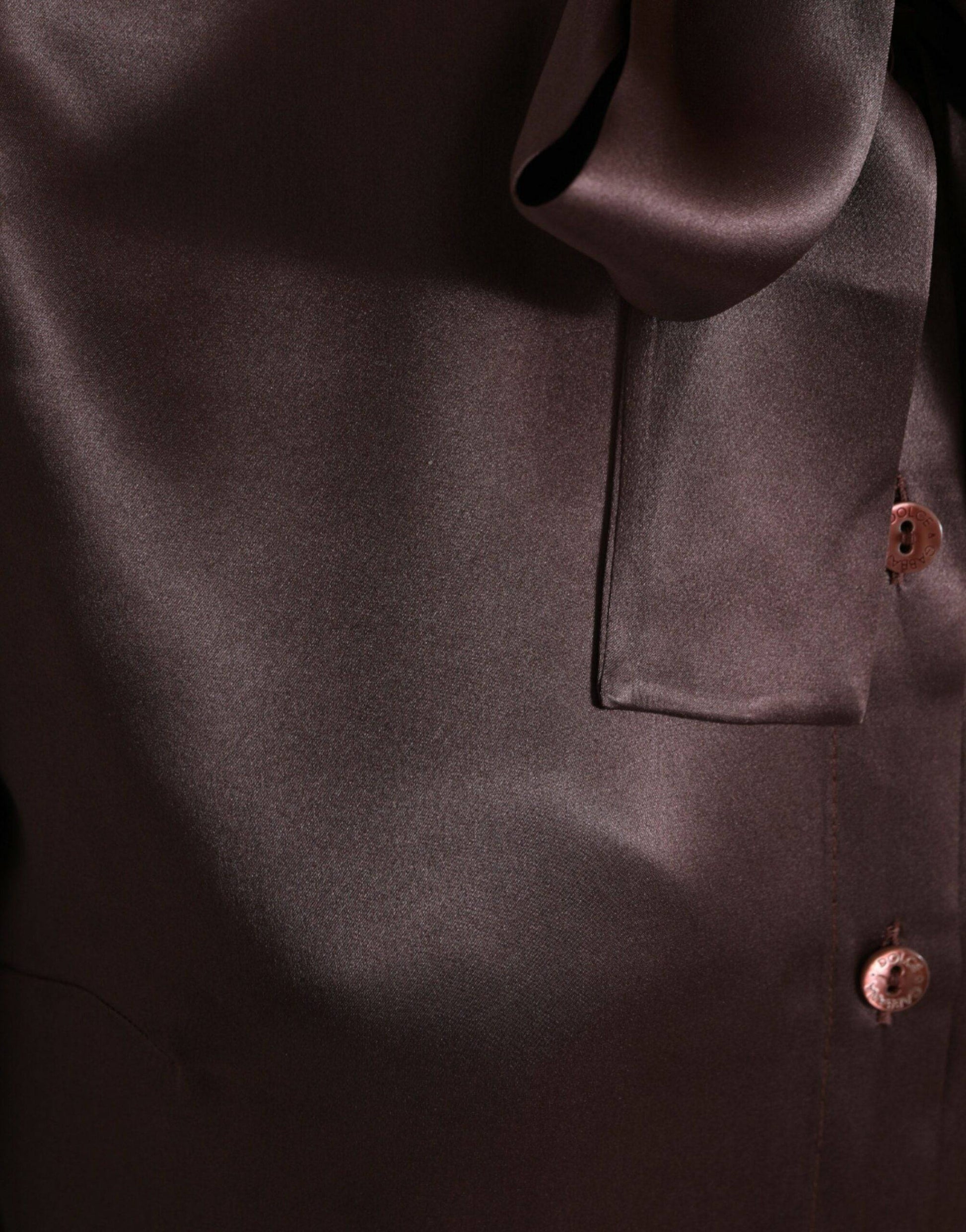 Dolce & Gabbana Elegant Silk Ascot Collar Blouse - ACCEXO