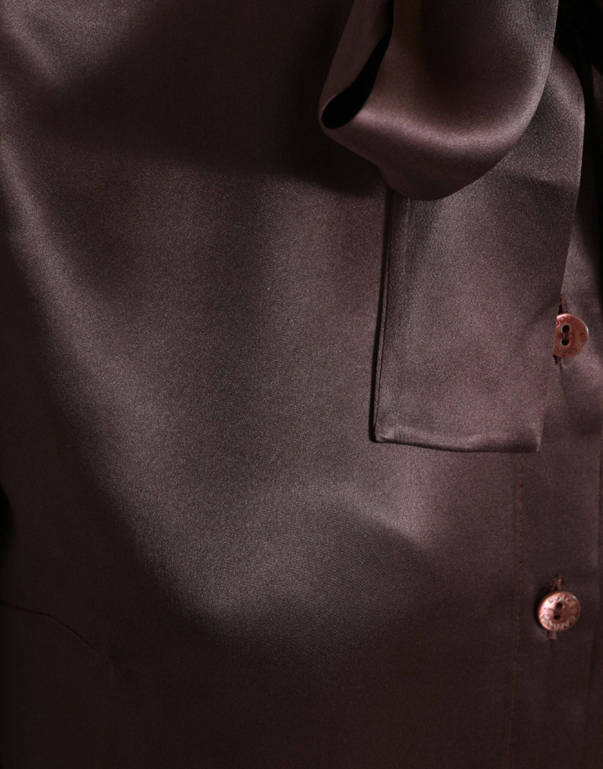 Dolce & Gabbana Elegant Silk Ascot Collar Blouse - ACCEXO