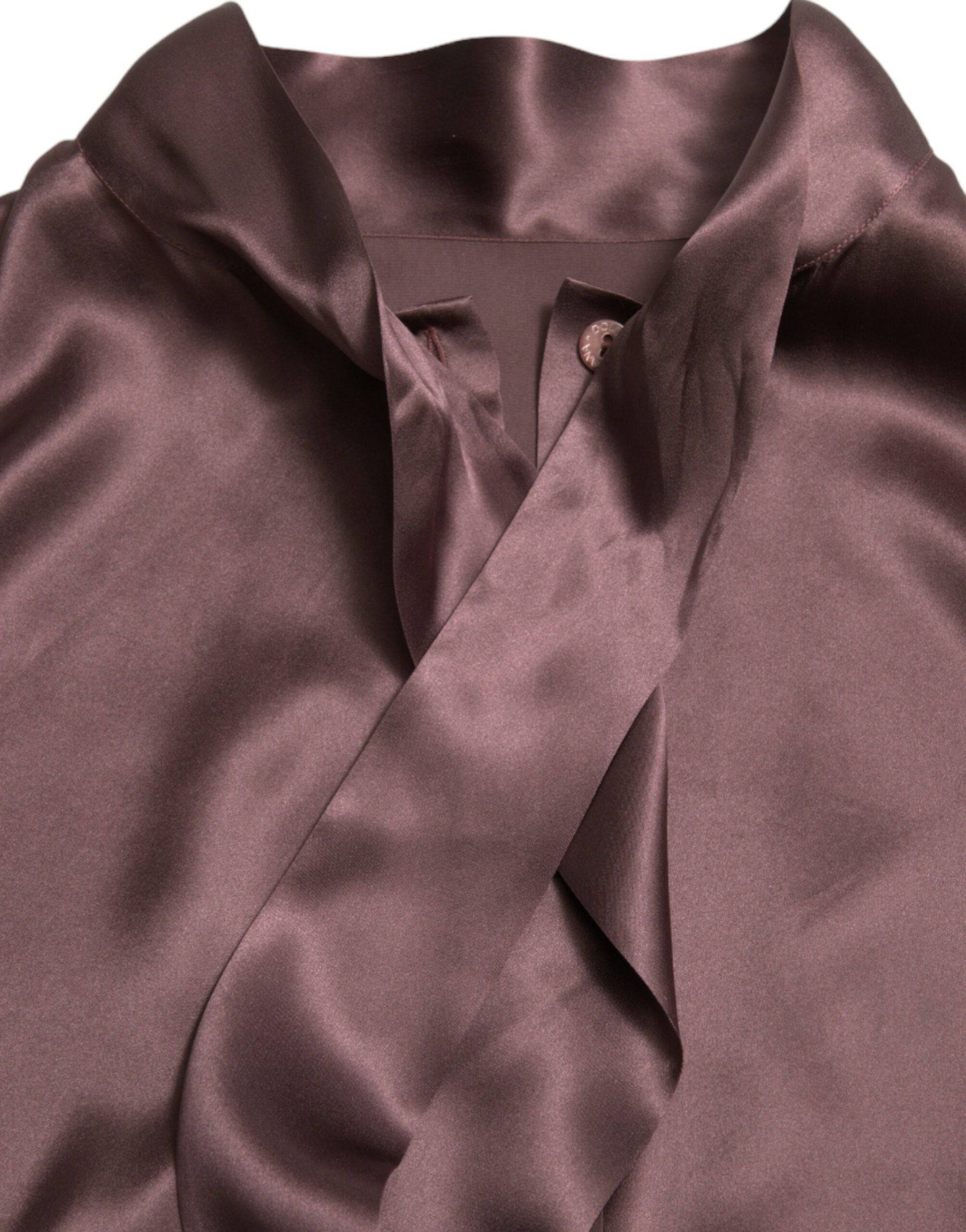 Dolce & Gabbana Elegant Silk Ascot Collar Blouse - ACCEXO