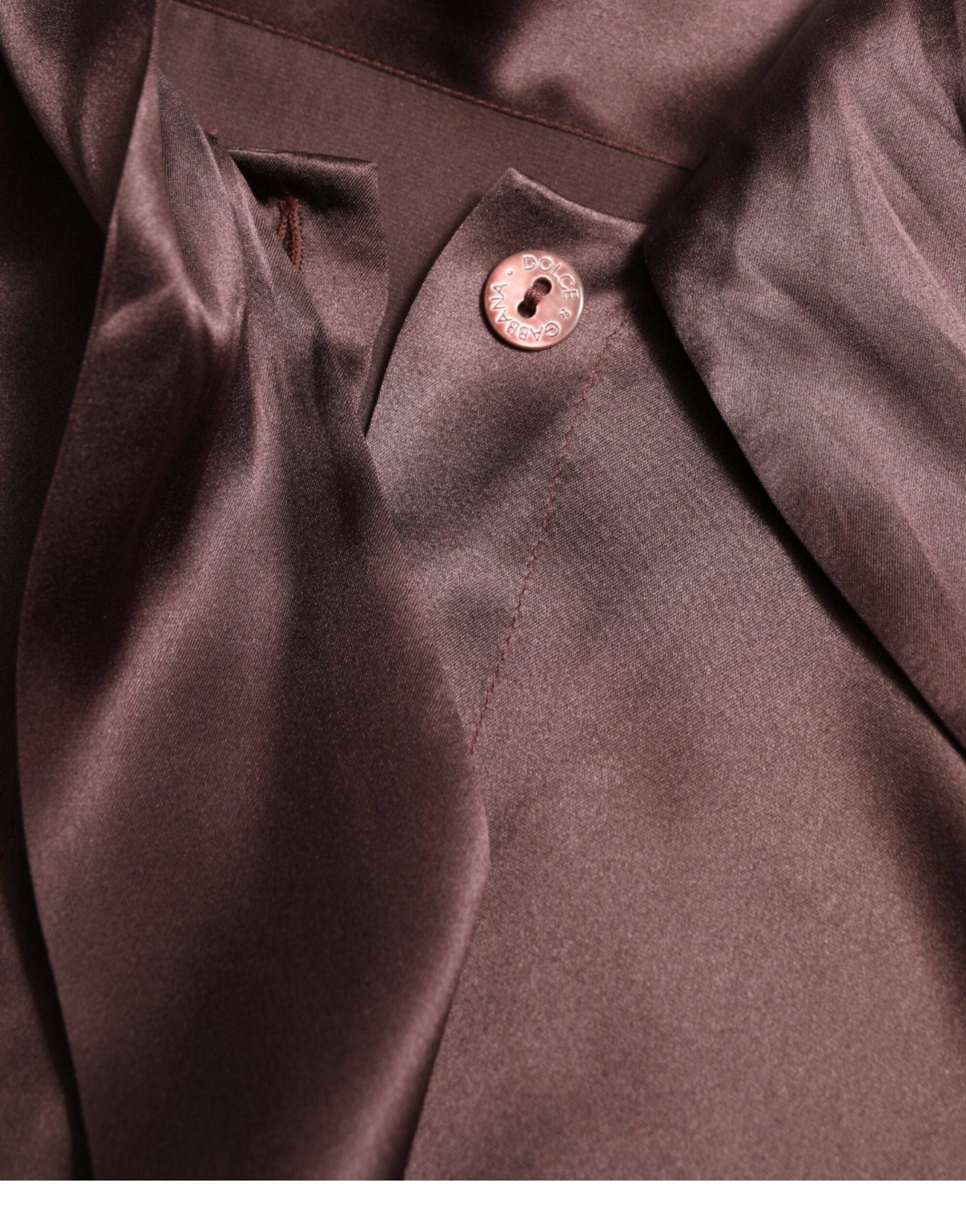 Dolce & Gabbana Elegant Silk Ascot Collar Blouse - ACCEXO