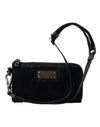 Dolce & Gabbana Elegant Black Nylon & Leather Pouch