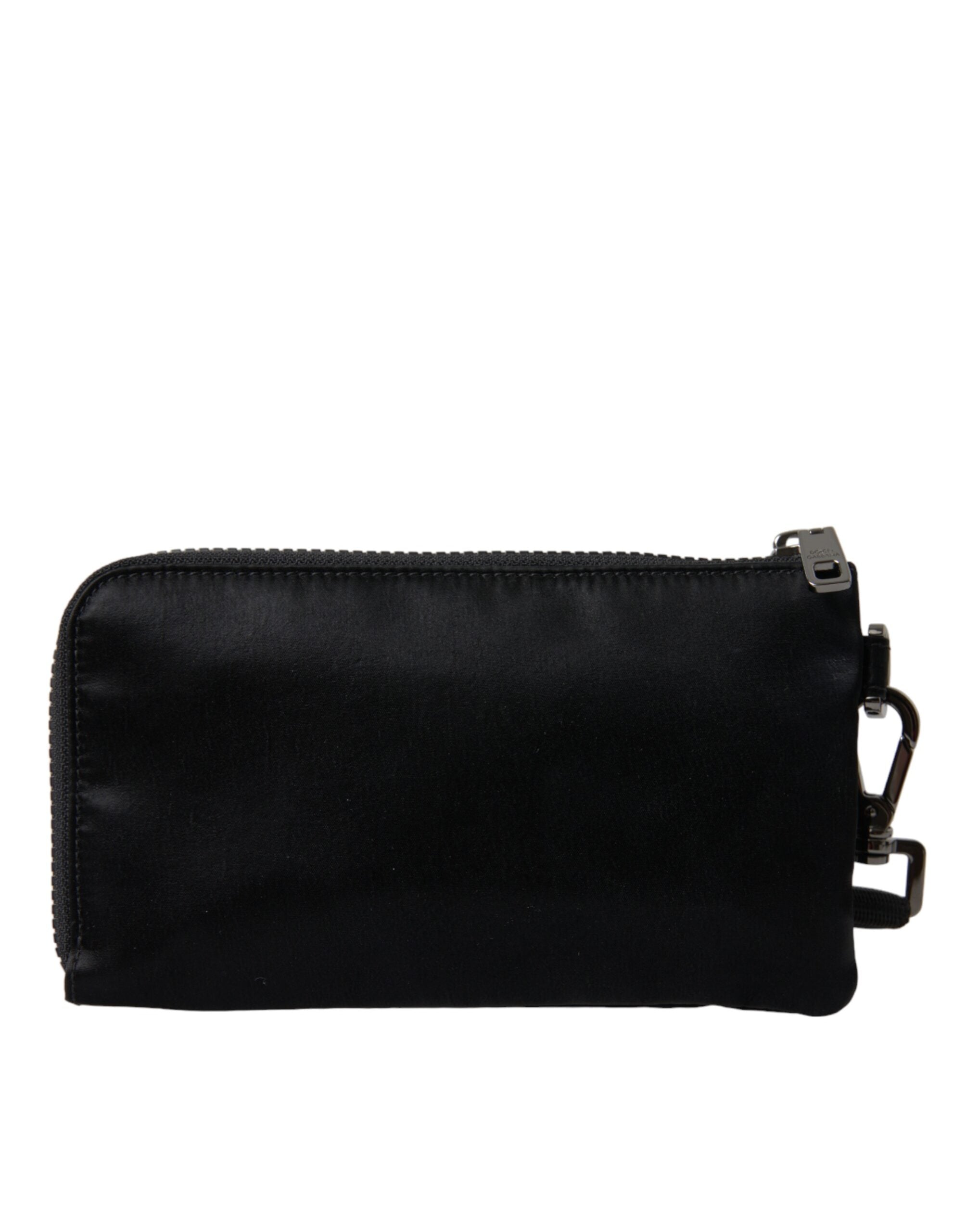 Dolce & Gabbana Elegant Black Nylon & Leather Pouch - ACCEXO