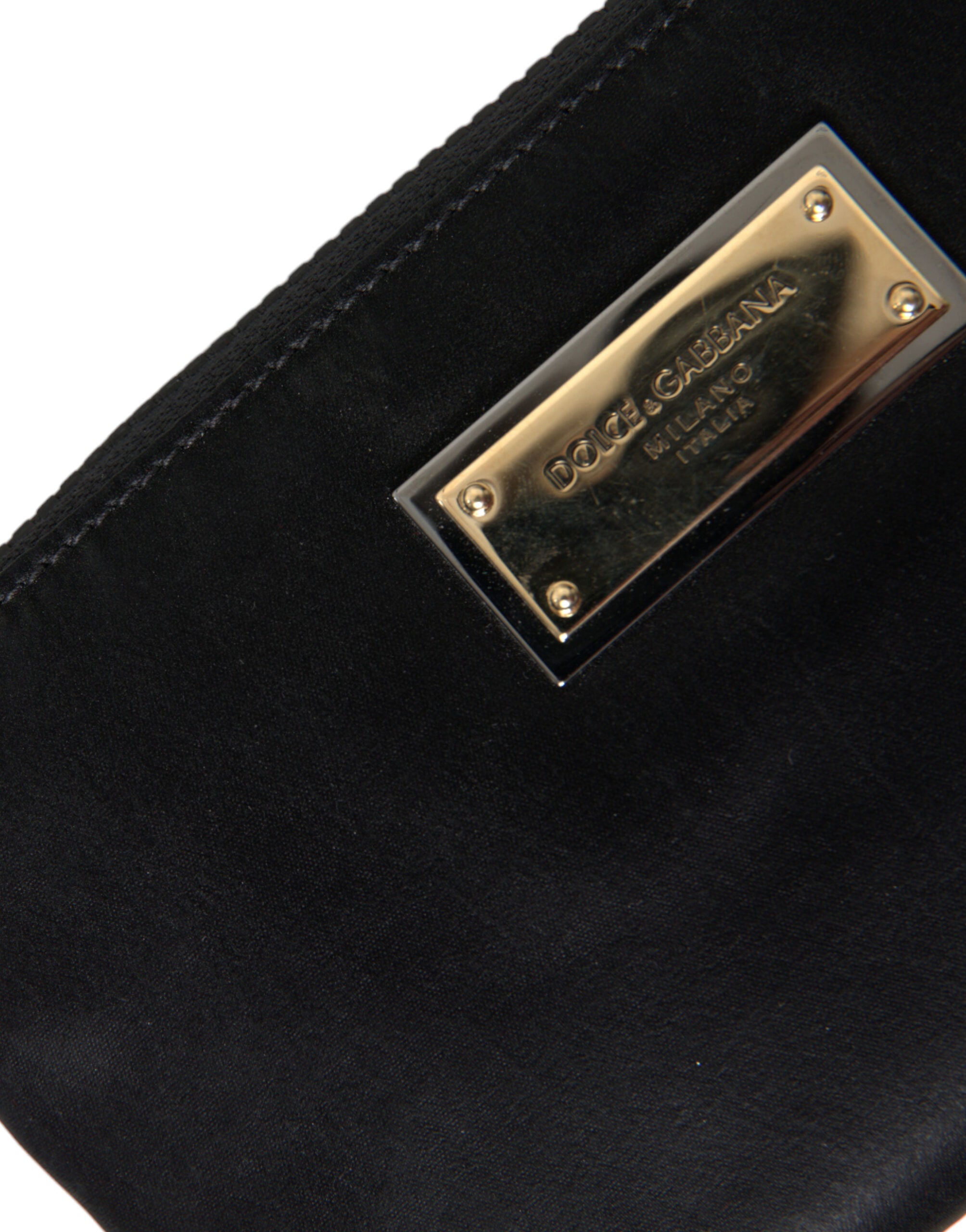 Dolce & Gabbana Elegant Black Nylon & Leather Pouch - ACCEXO